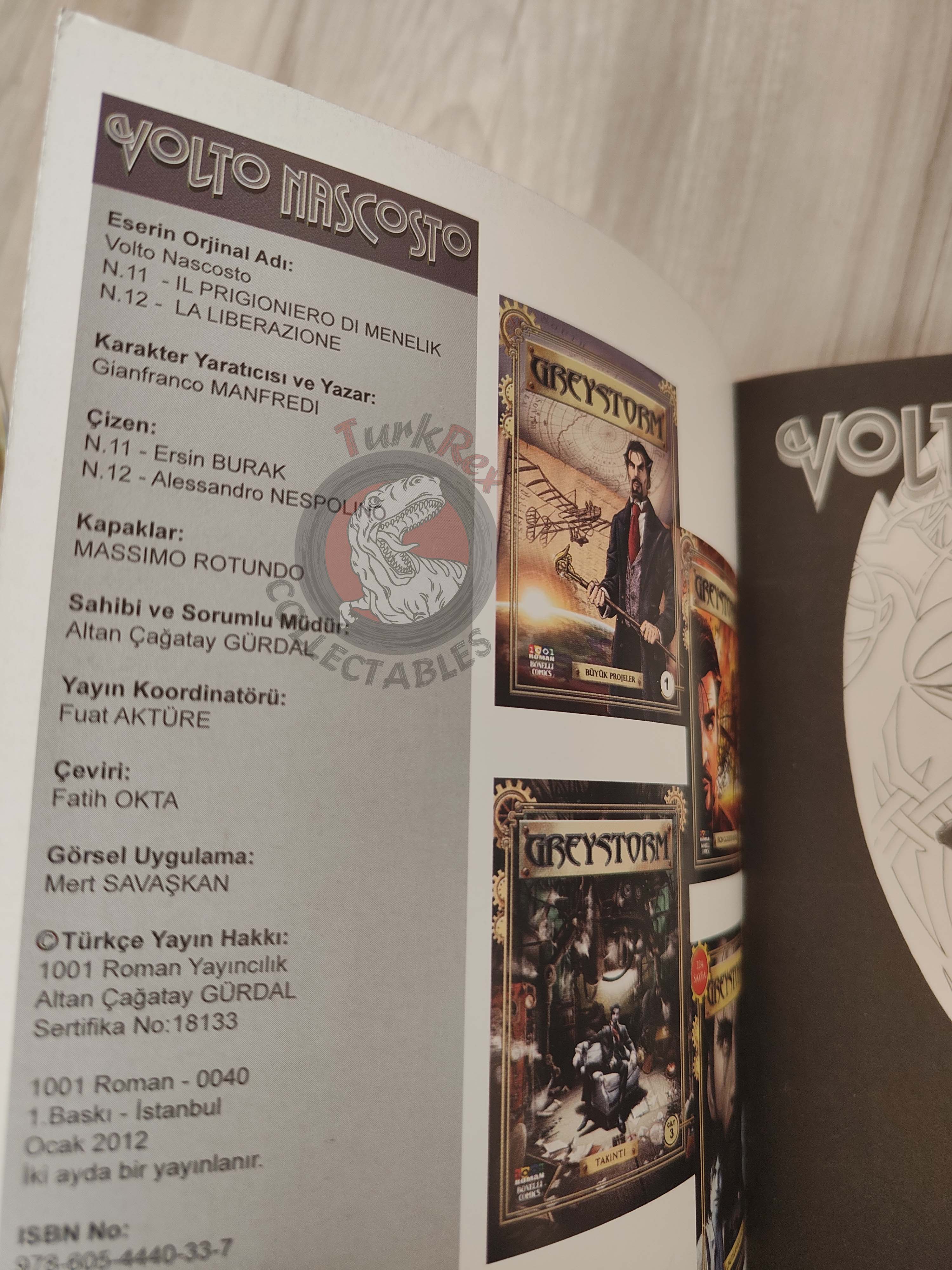 Volto Nascosto Vol #6 Il prigioniero di Menelik Turkish Comic Turkey Bonelli #11 #12
