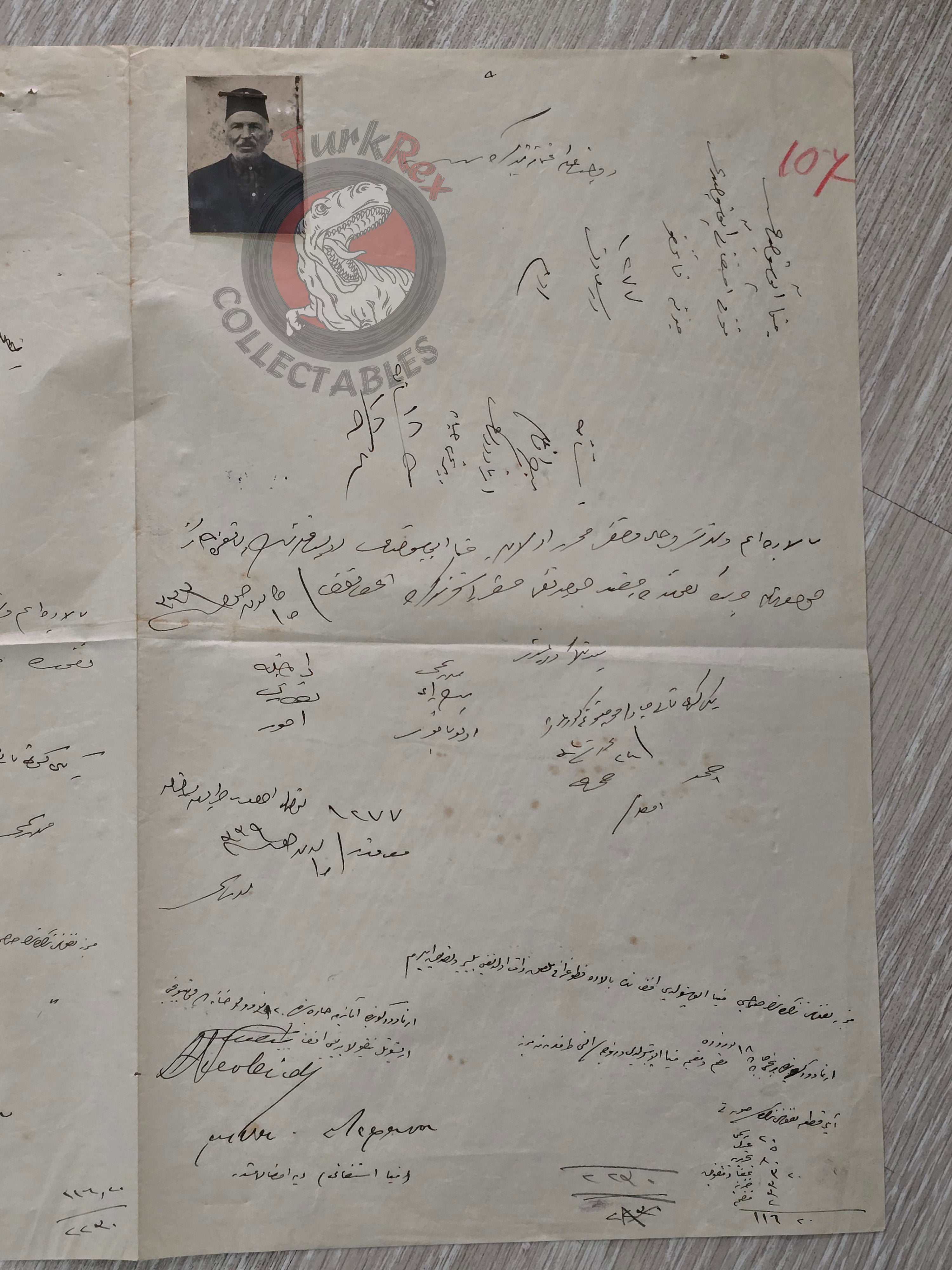 Ottoman Identity Document Copy 1924 with Photograph Greek Ottoman Citizens Married Couple