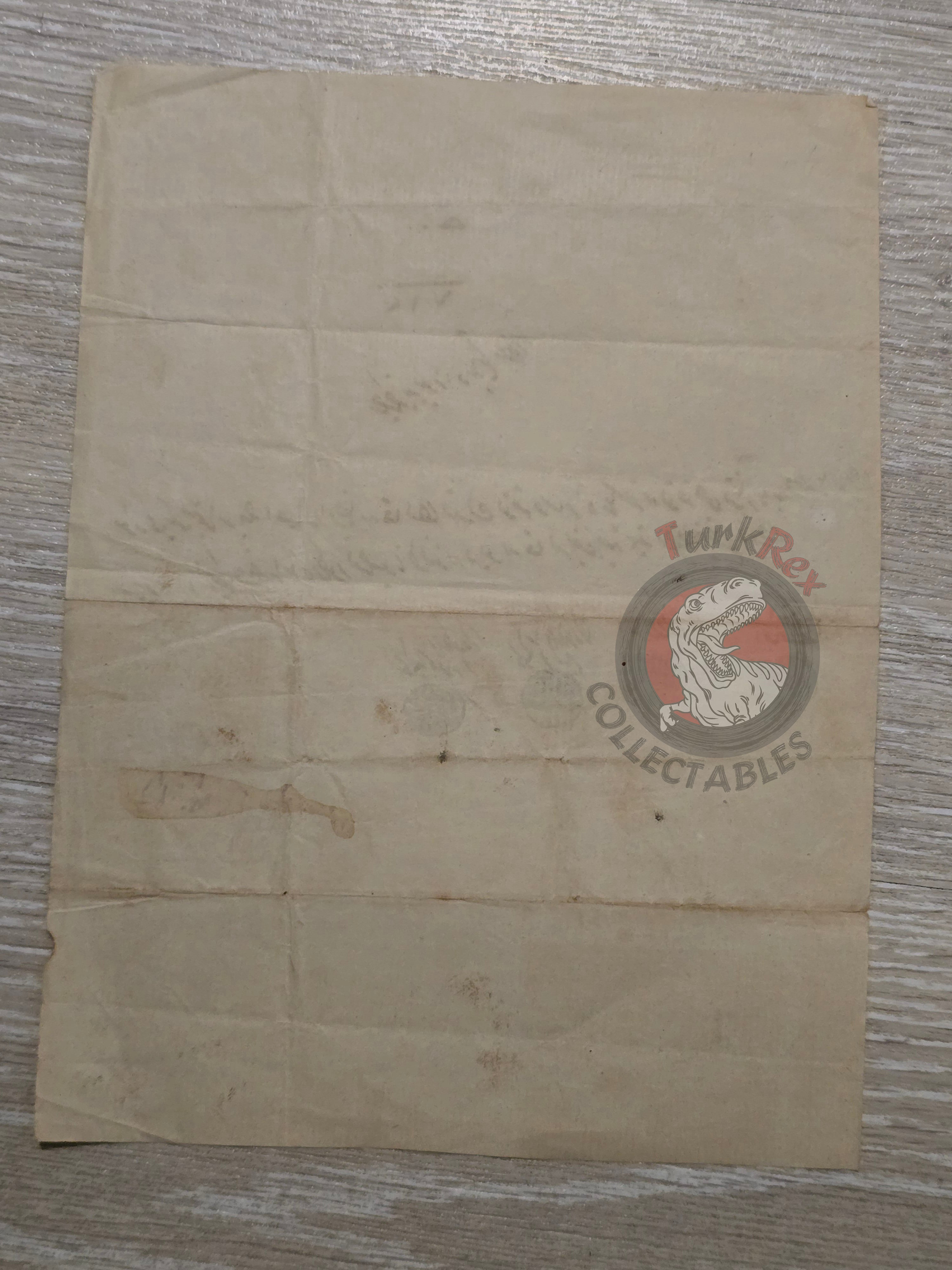Ottoman Military Document Cavalry Regiment Saddle Supply Debt WW1