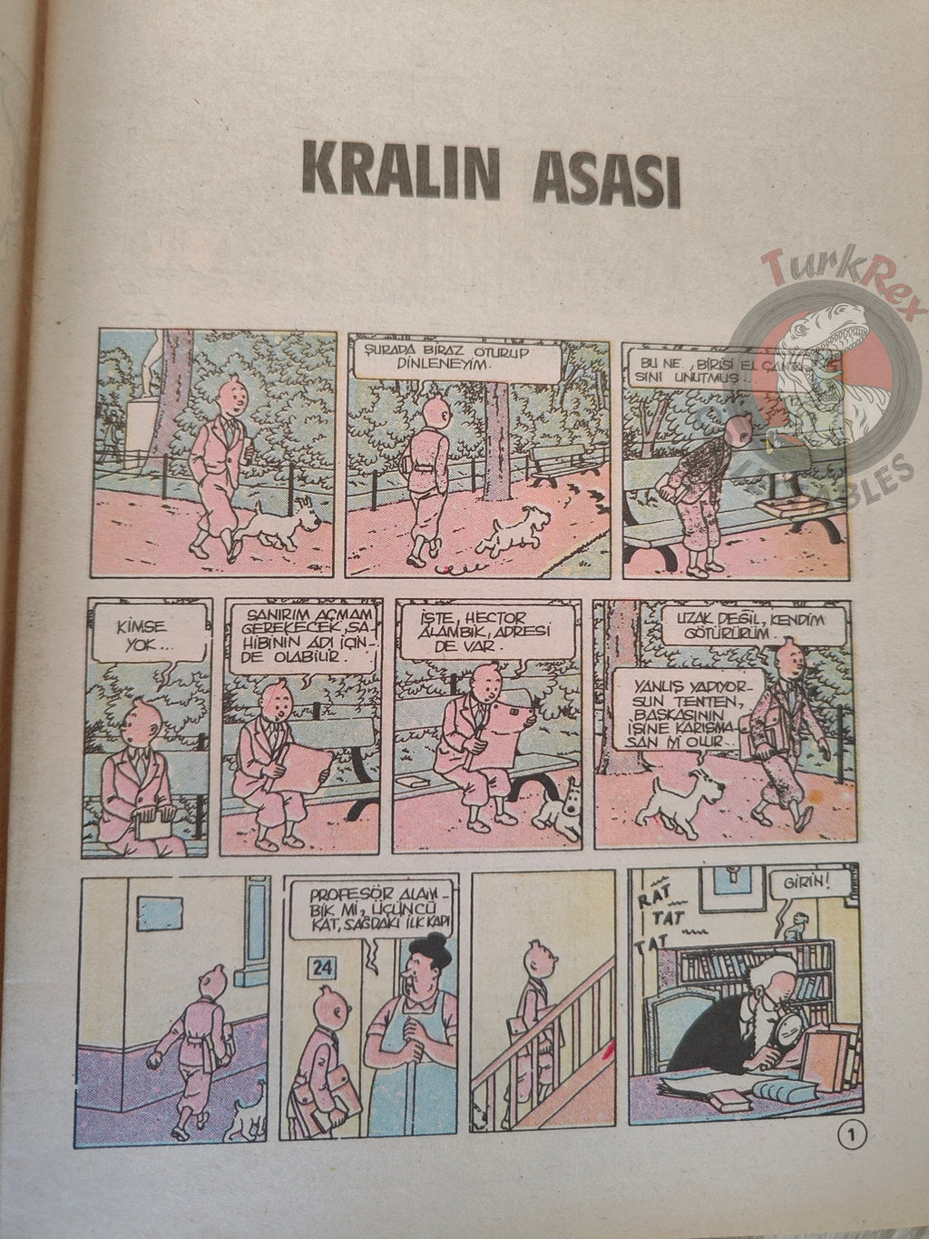 Tintin – King Ottokar's Sceptre 1989 Turkish Edition Comic Turkey
