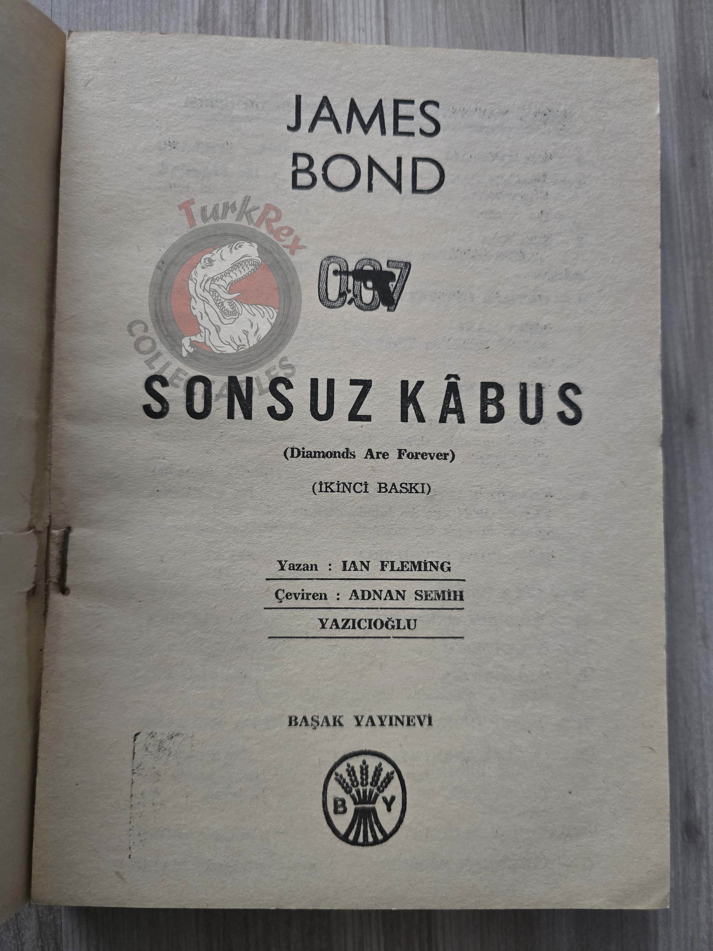 James Bond - Diamonds Are Forever 1966 Turkish Book Turkey Ian Fleming