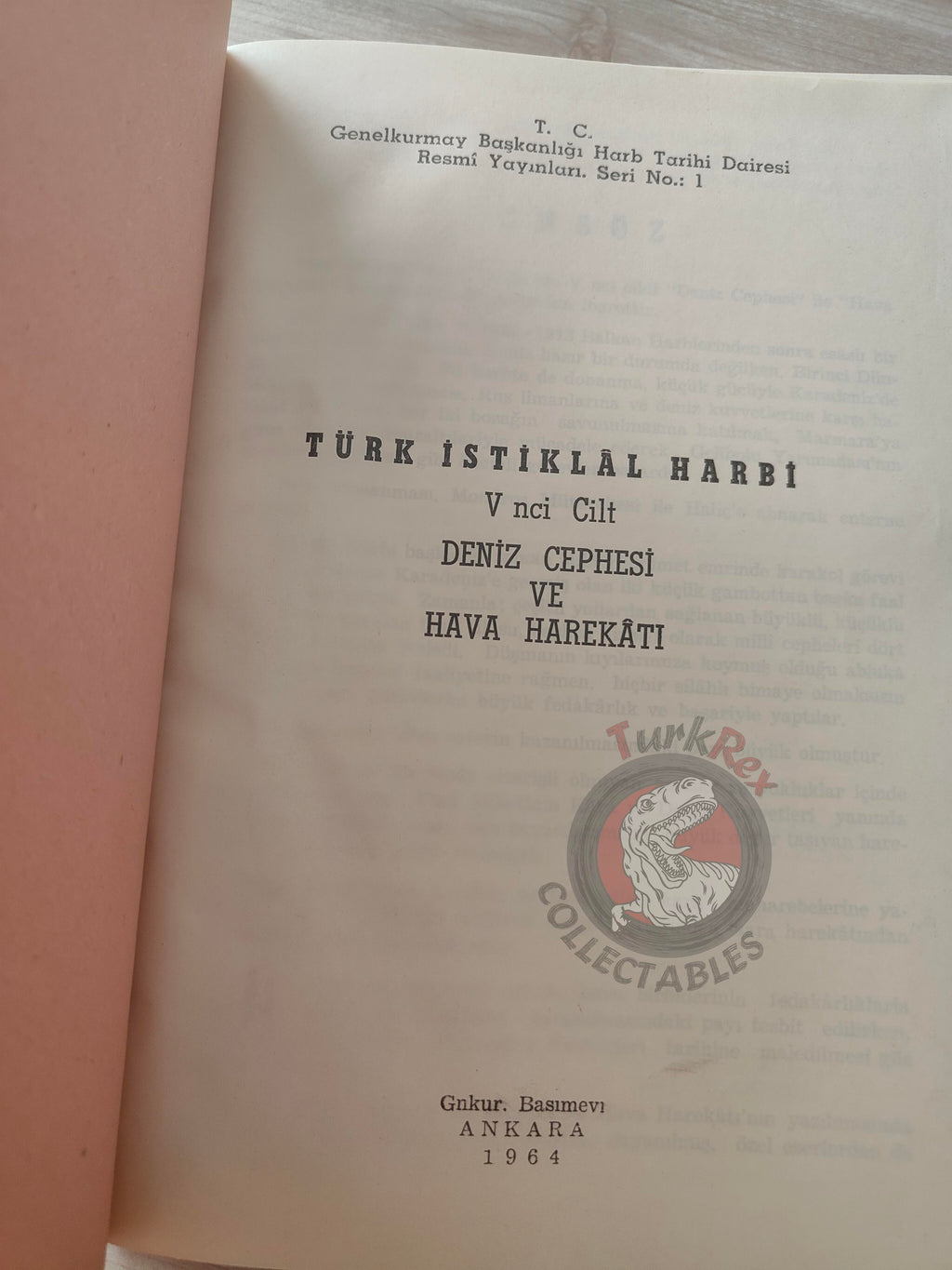 Turkish War of Independence Naval Front and Aviation Operations 1964 Book Military Ottoman Empire Maps