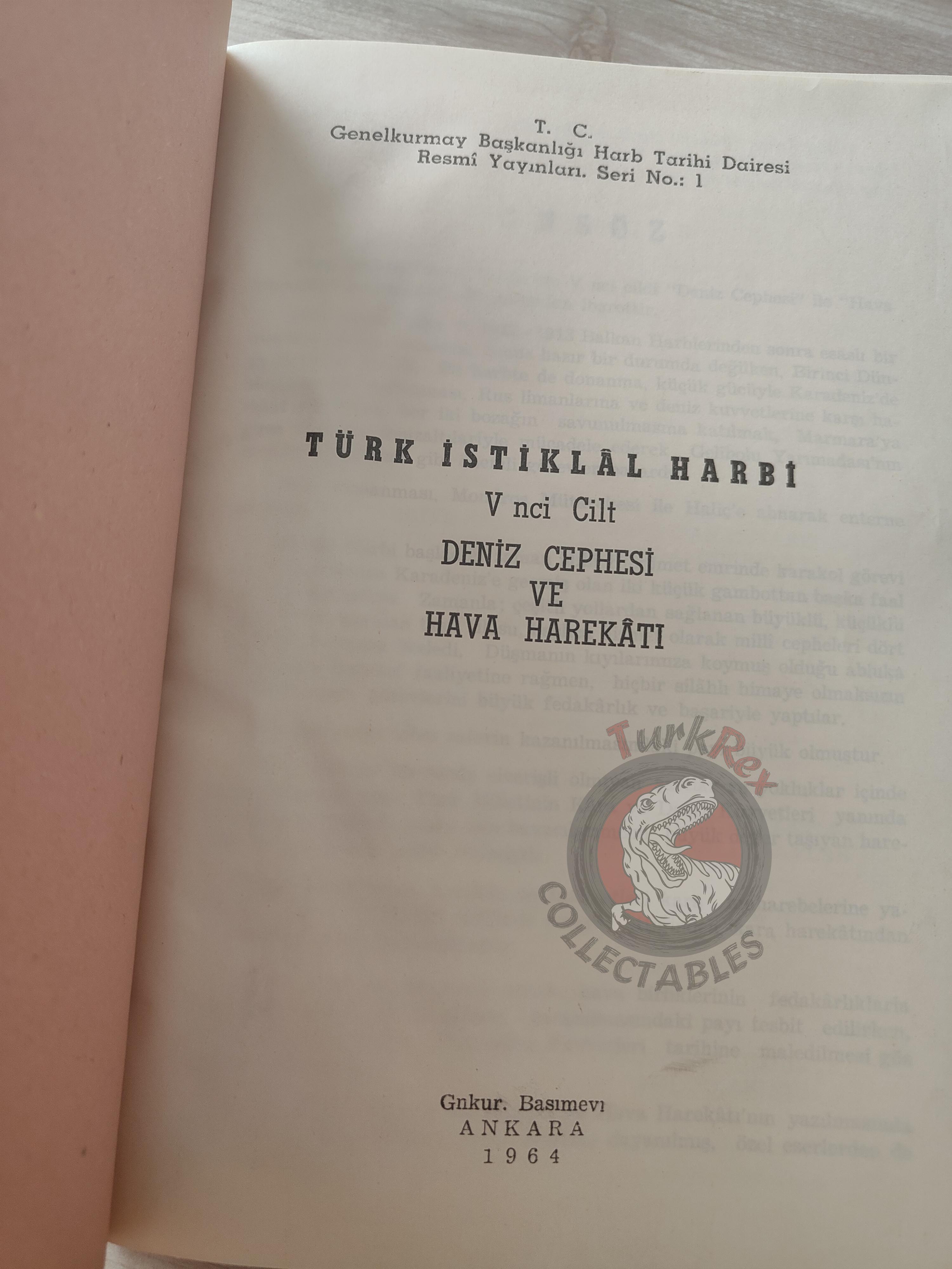 Turkish War of Independence Naval Front and Aviation Operations 1964 Book Military Ottoman Empire Maps