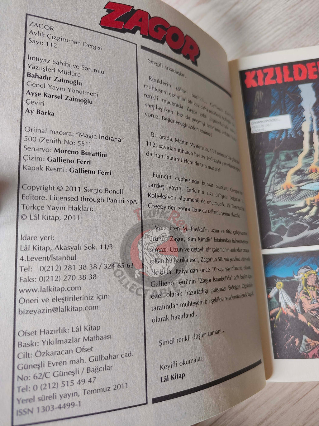 Zagor #112 2011 Magia Indiana Turkish Comic Turkey #500