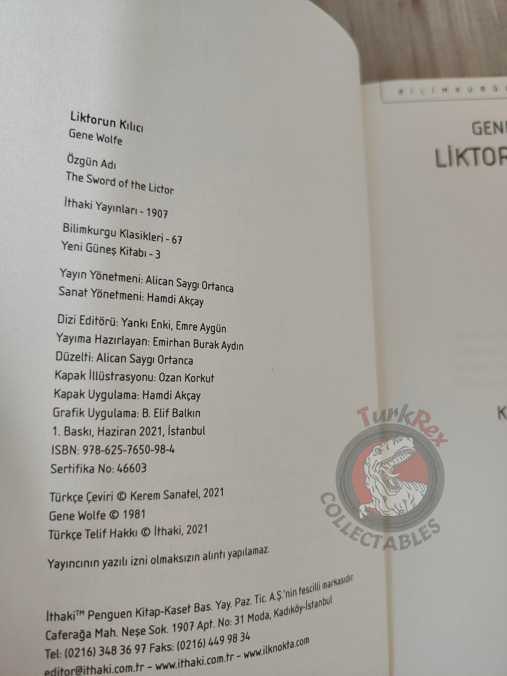 Gene Wolfe – The Sword of the Lictor 2021 Turkish Book Turkey of the New Sun