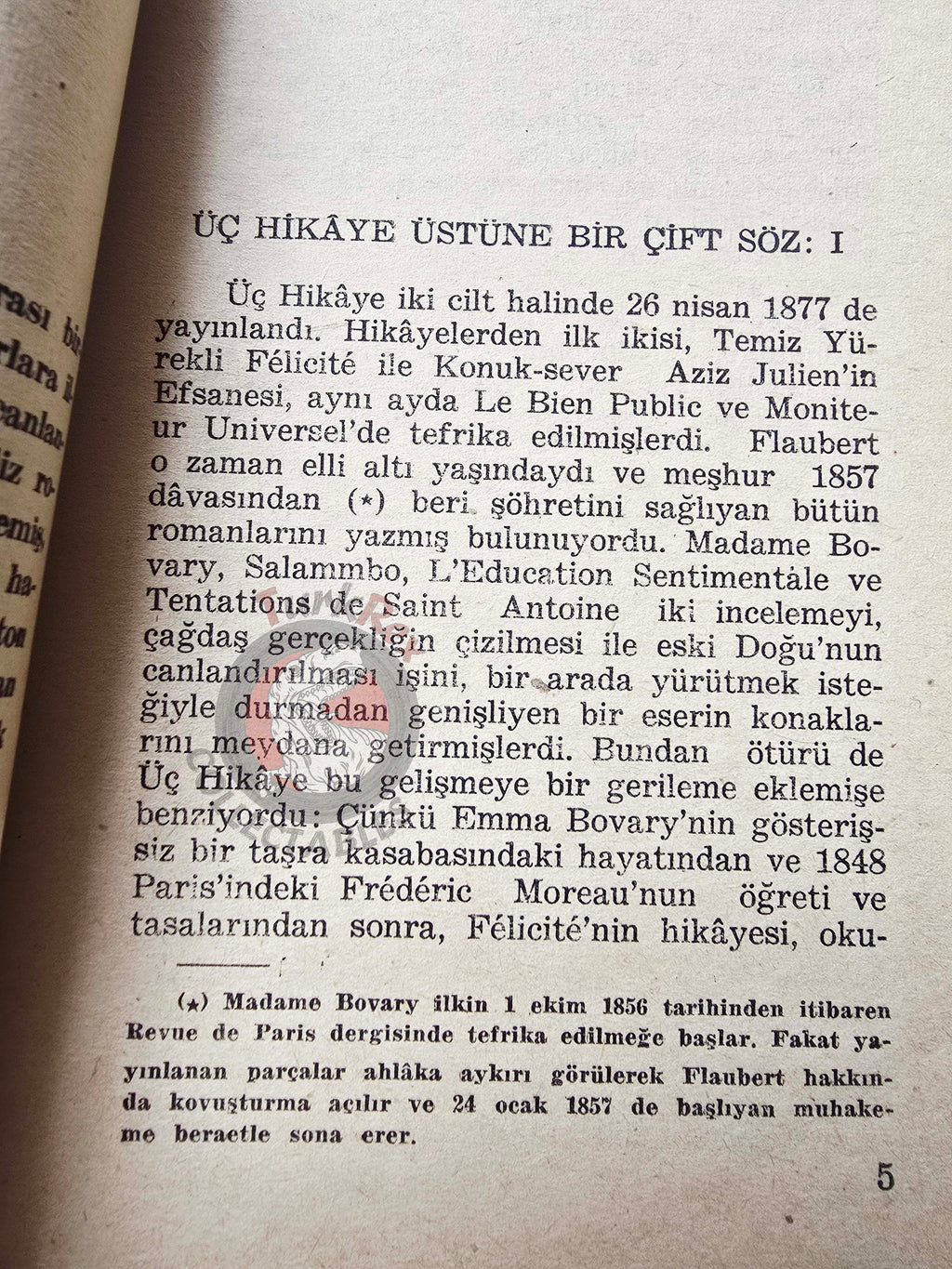 Gustave Flaubert – Three Stories: Herodias 1955 1st Turkish Book Turkey