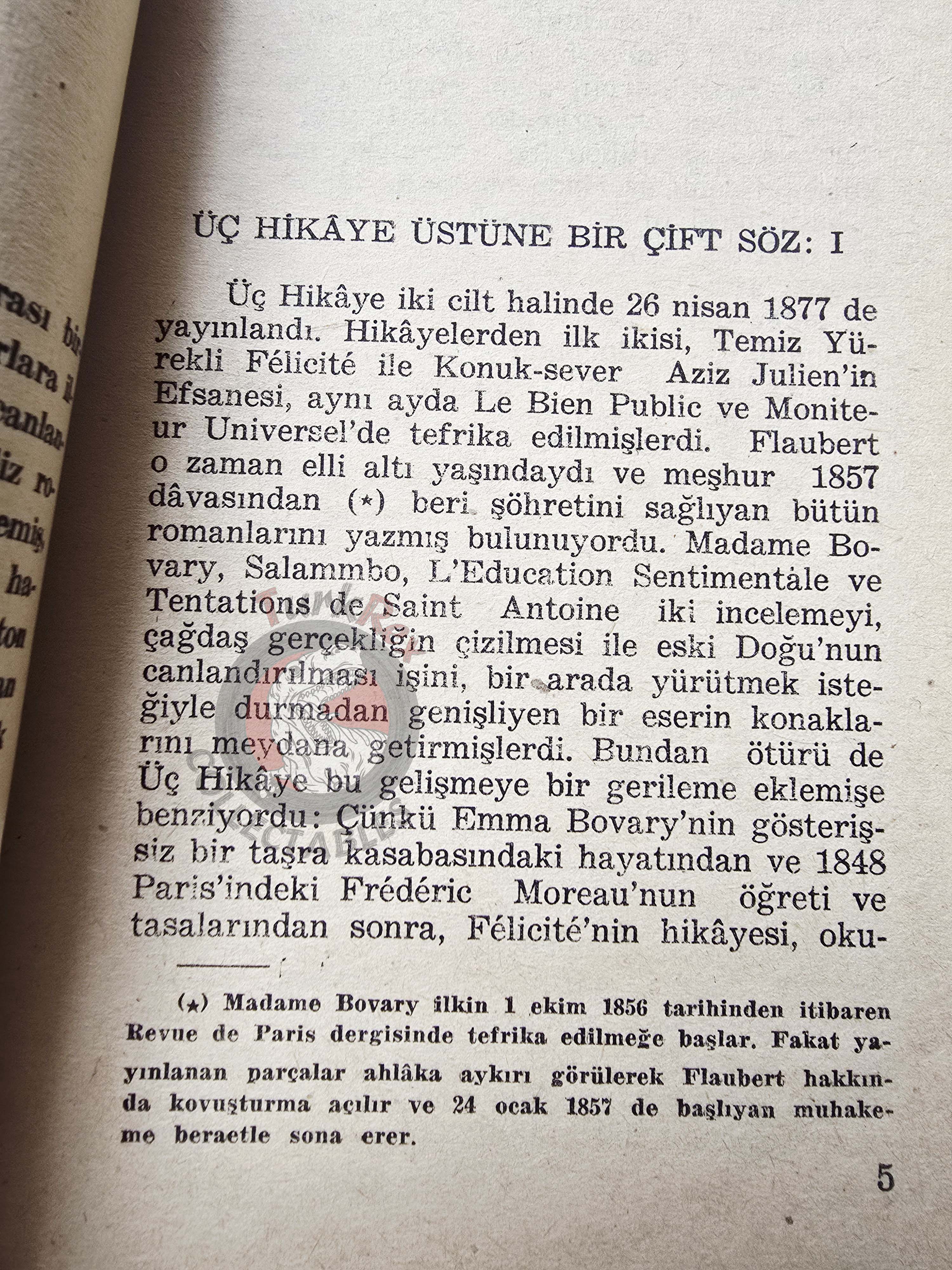 Gustave Flaubert – Three Stories: Herodias 1955 1st Turkish Book Turkey