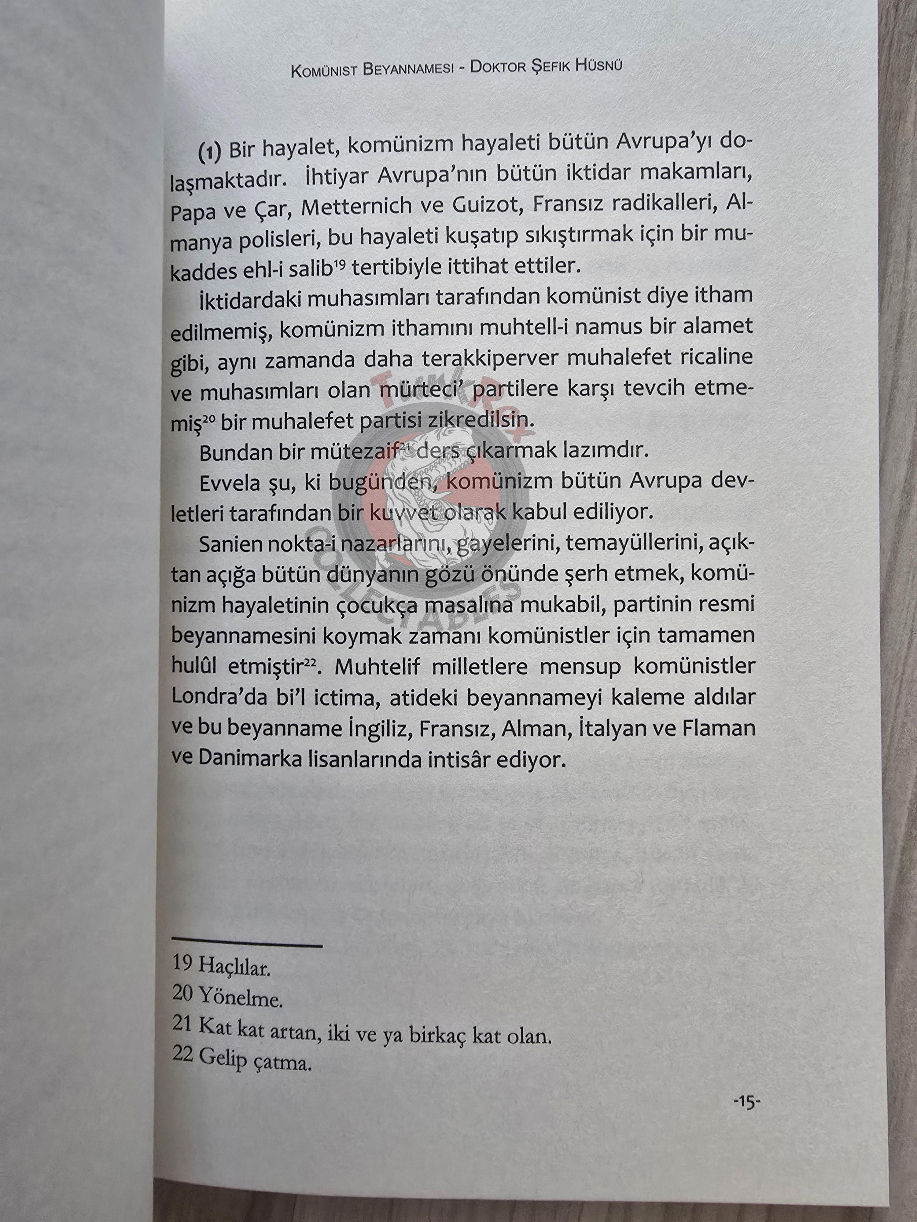 The Communist Manifesto - Şefik Hüsnü Değmer 2018 Turkish Book Turkey Karl Marx