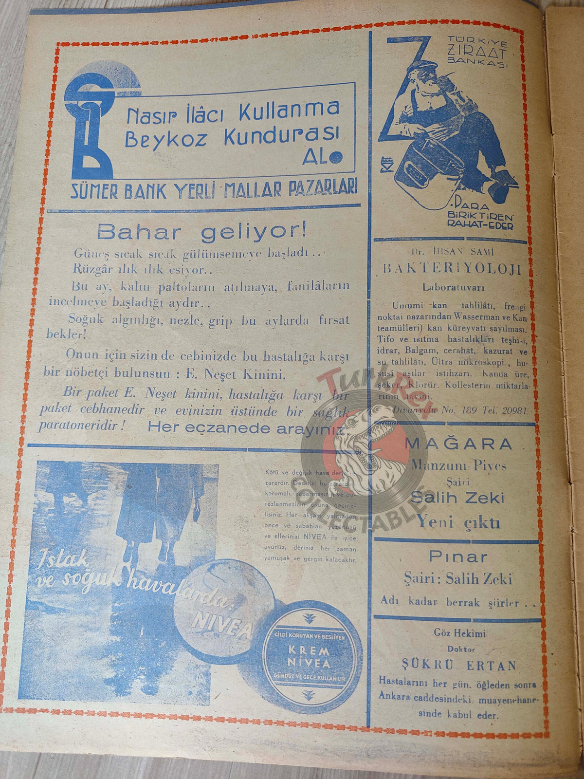 Akbaba 1936 Humor Magazine Turkish Turkey Germany War Hitler WW2 era Bayer Nivea