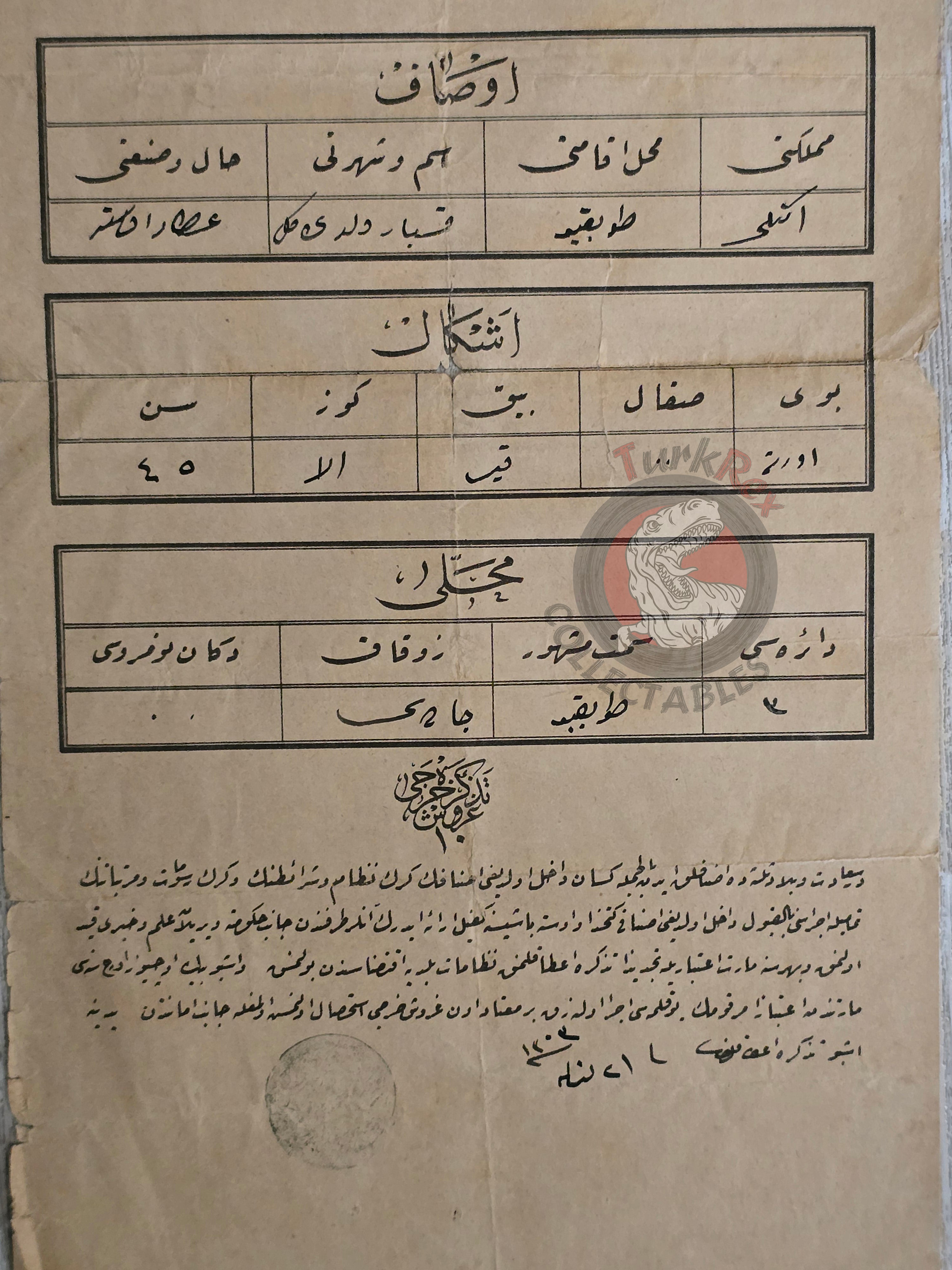 Ottoman Tradesman License 1887 Armenian Citizen Attar Master Armenia