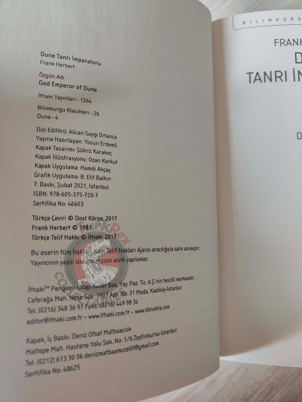 Frank Herbert – God Emperor of Dune Turkish Book Turkey Dune Series