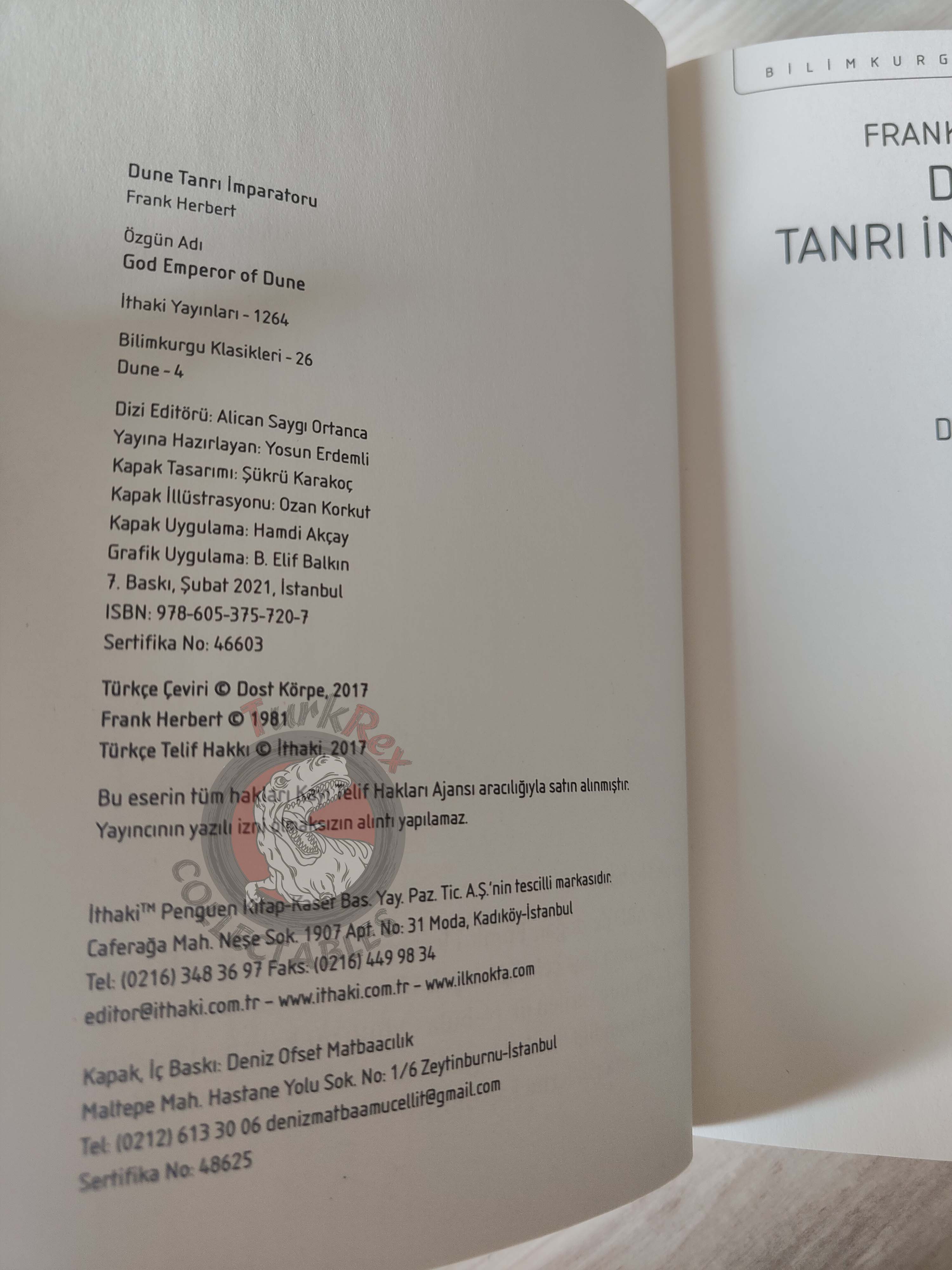 Frank Herbert – God Emperor of Dune Turkish Book Turkey Dune Series