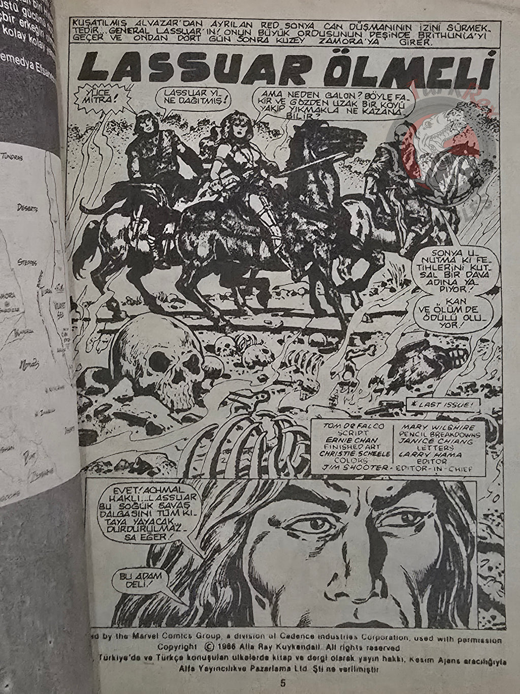 Red Sonja #5 1986 Turkish Comic Turkey Cover #11 - #4 Indiana Jones #16