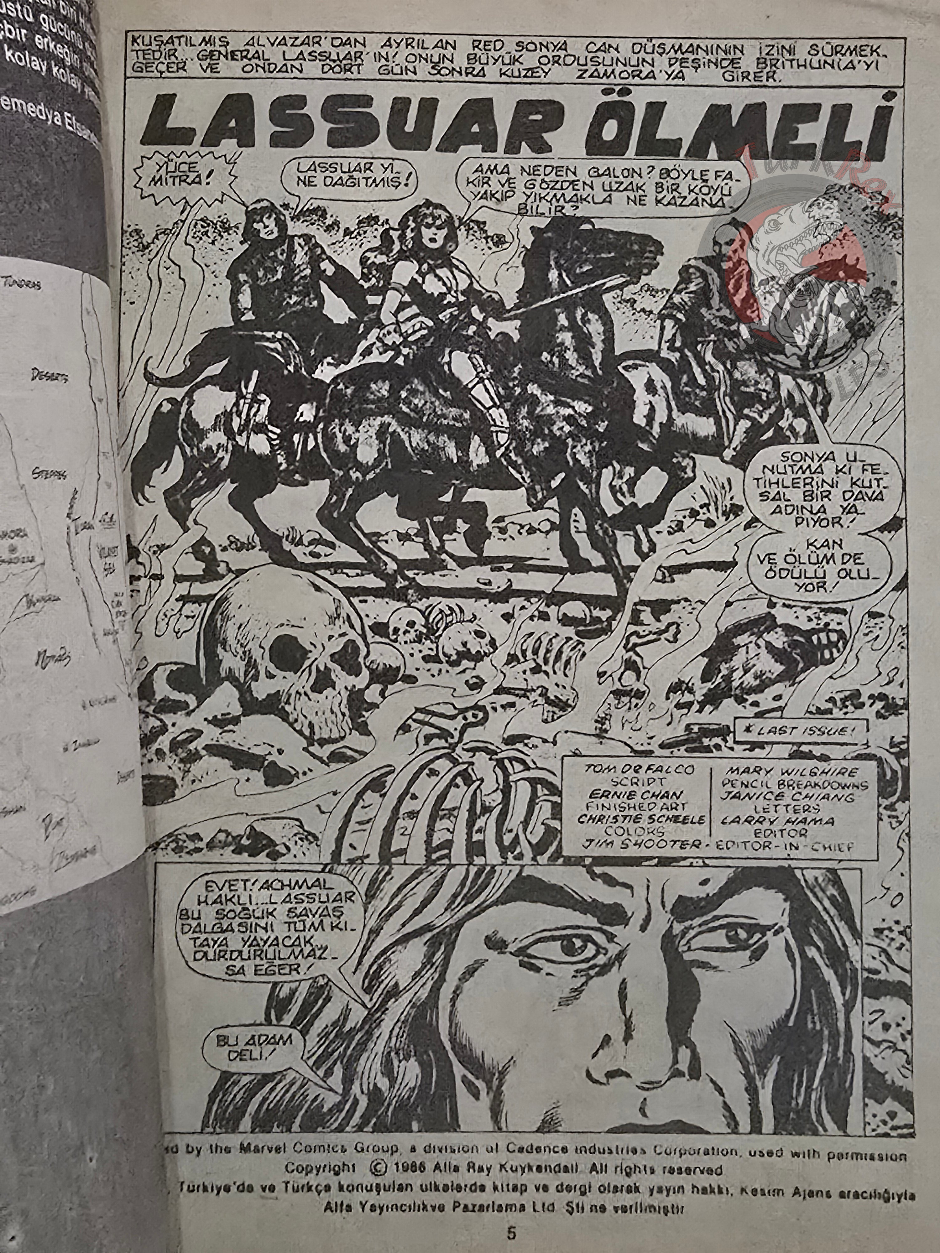 Red Sonja #5 1986 Turkish Comic Turkey Cover #11 - #4 Indiana Jones #16