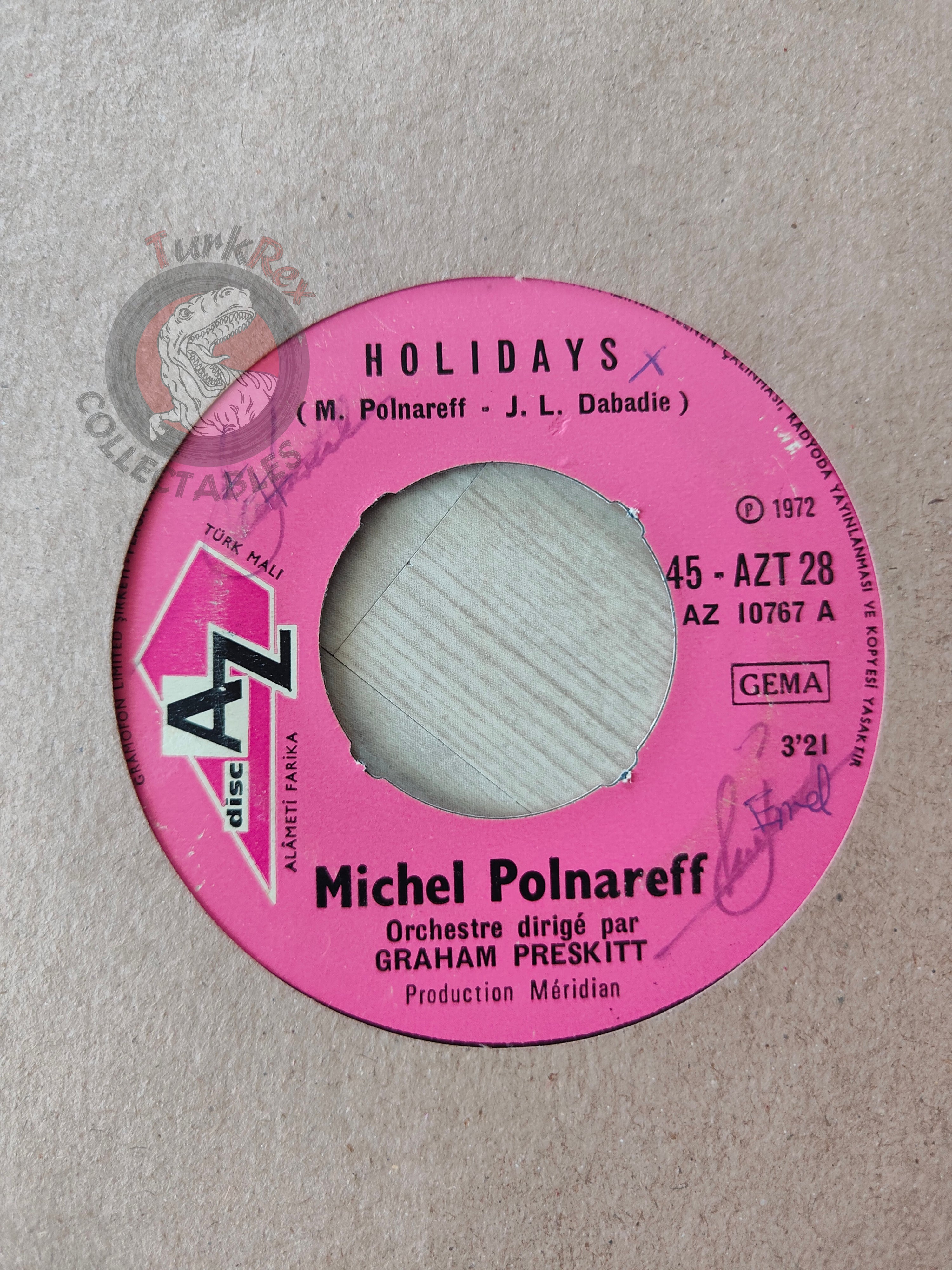 Michel Polnareff – Holidays 7" Turkish Pressing Vinyl Turkey Edition