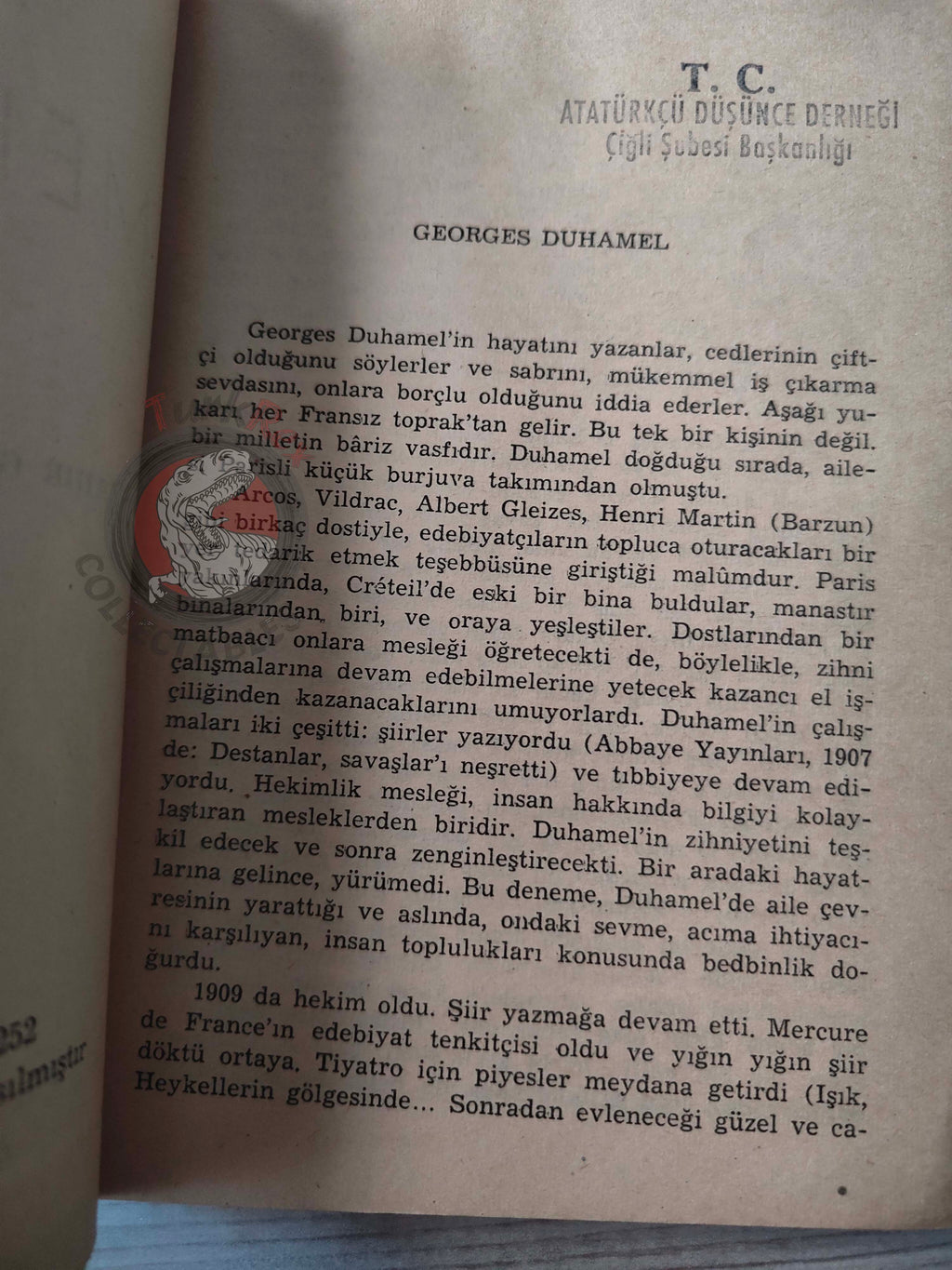 Georges Duhamel – Civilization 1954 1st Turkish Book Turkey