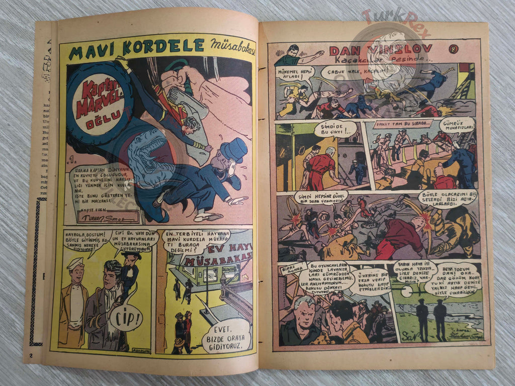 Çocuk Alemi #37 Captain Marvel Jr 1947 Don Winslow of the Navy Turkish Comic Turkey