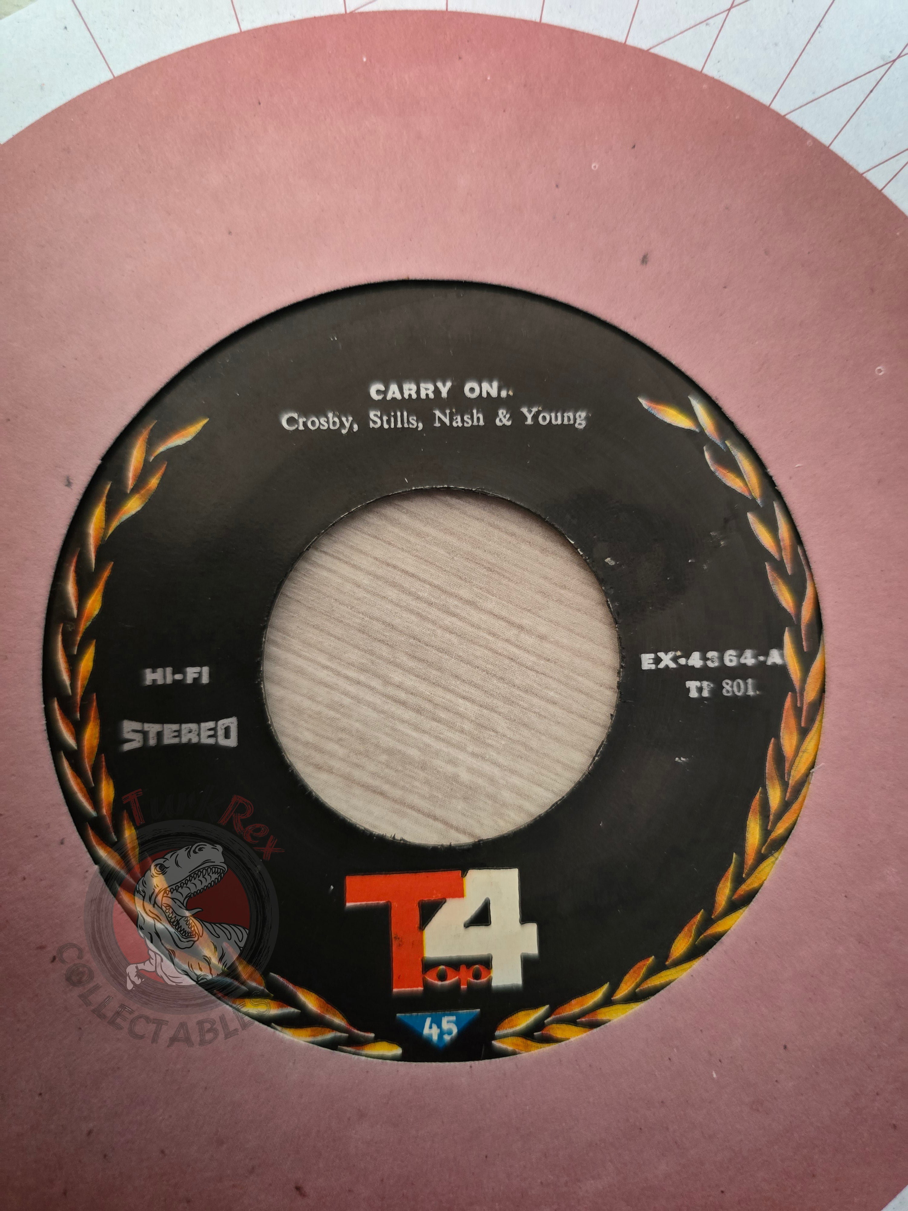 Crosby, Stills, Nash & Young / Jimmy Cliff – Carry On 7" Iran Pressing Vinyl Iranian Edition