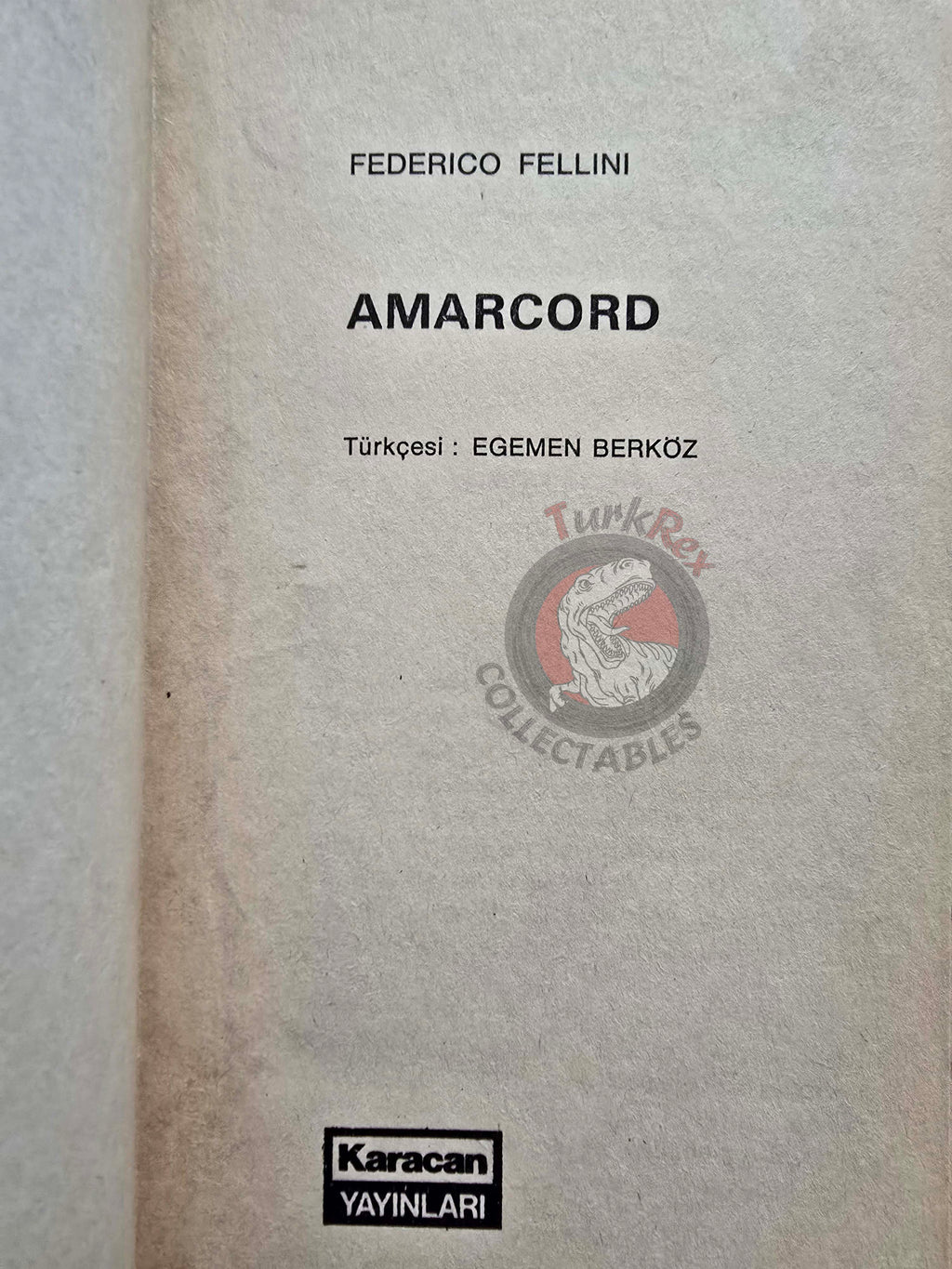 Federico Fellini – Amarcord 1976 1st Turkish Book Turkey