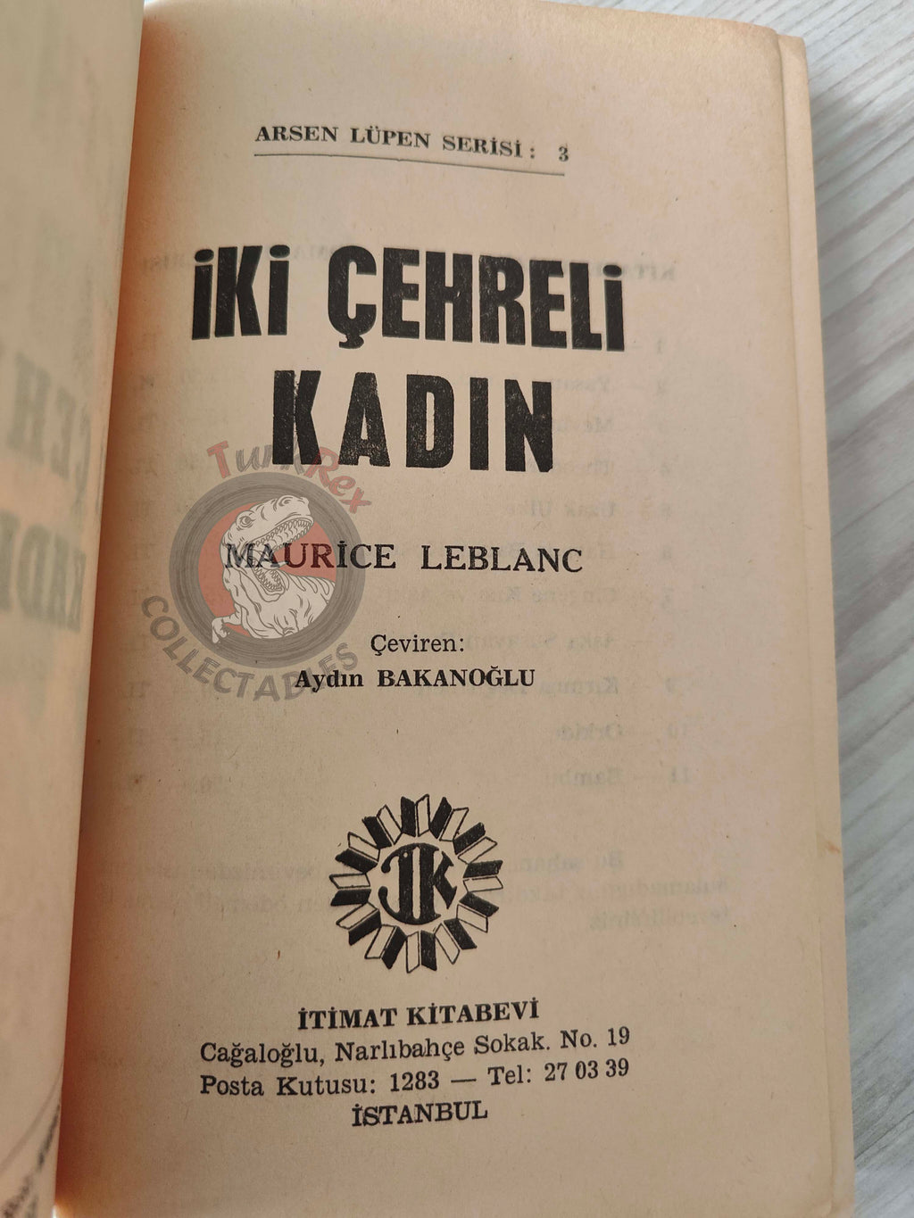 Arsène Lupin #3 La Femme aux deux sourires 1972 Turkish Book Turkey Maurice Leblanc