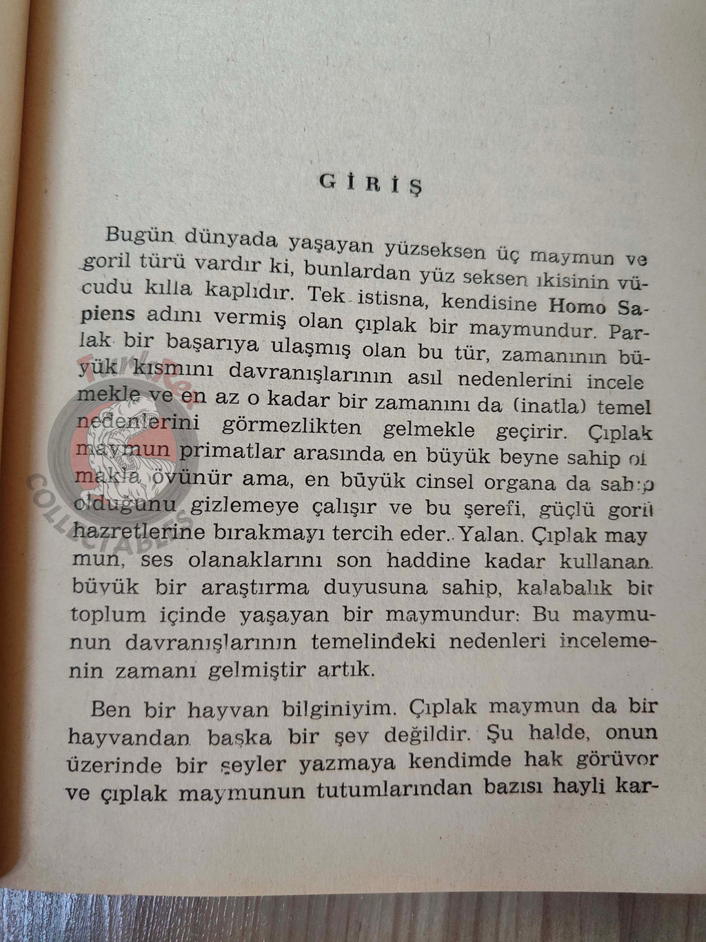 Desmond Morris – The Naked Ape 1977 Turkish Book Turkey