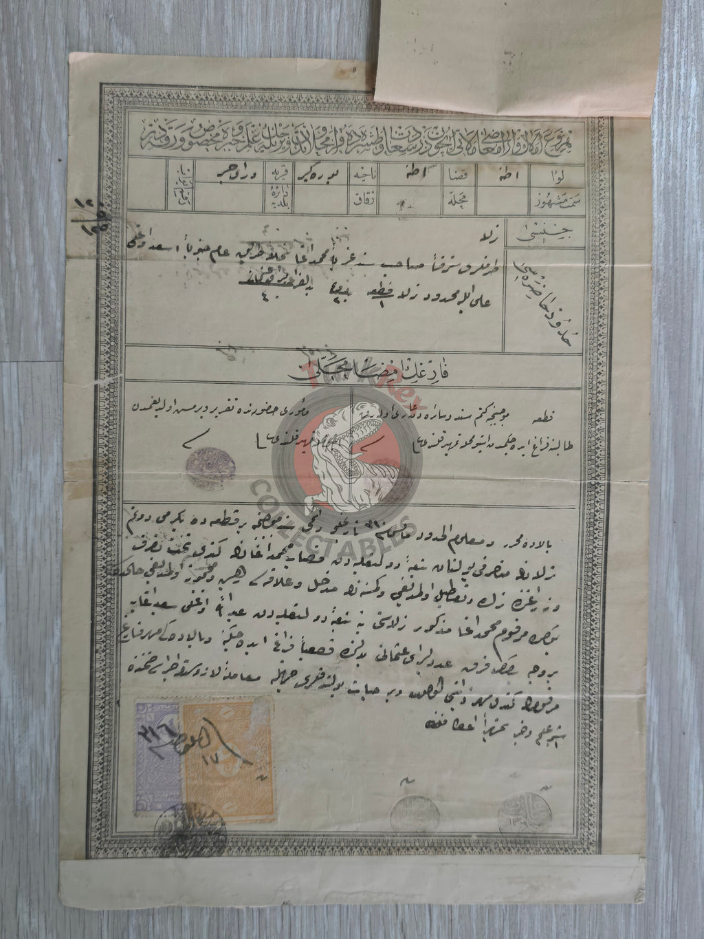 Ottoman 1900 Land Deed Agricultural Land in Adana Yüreğir Title Deed