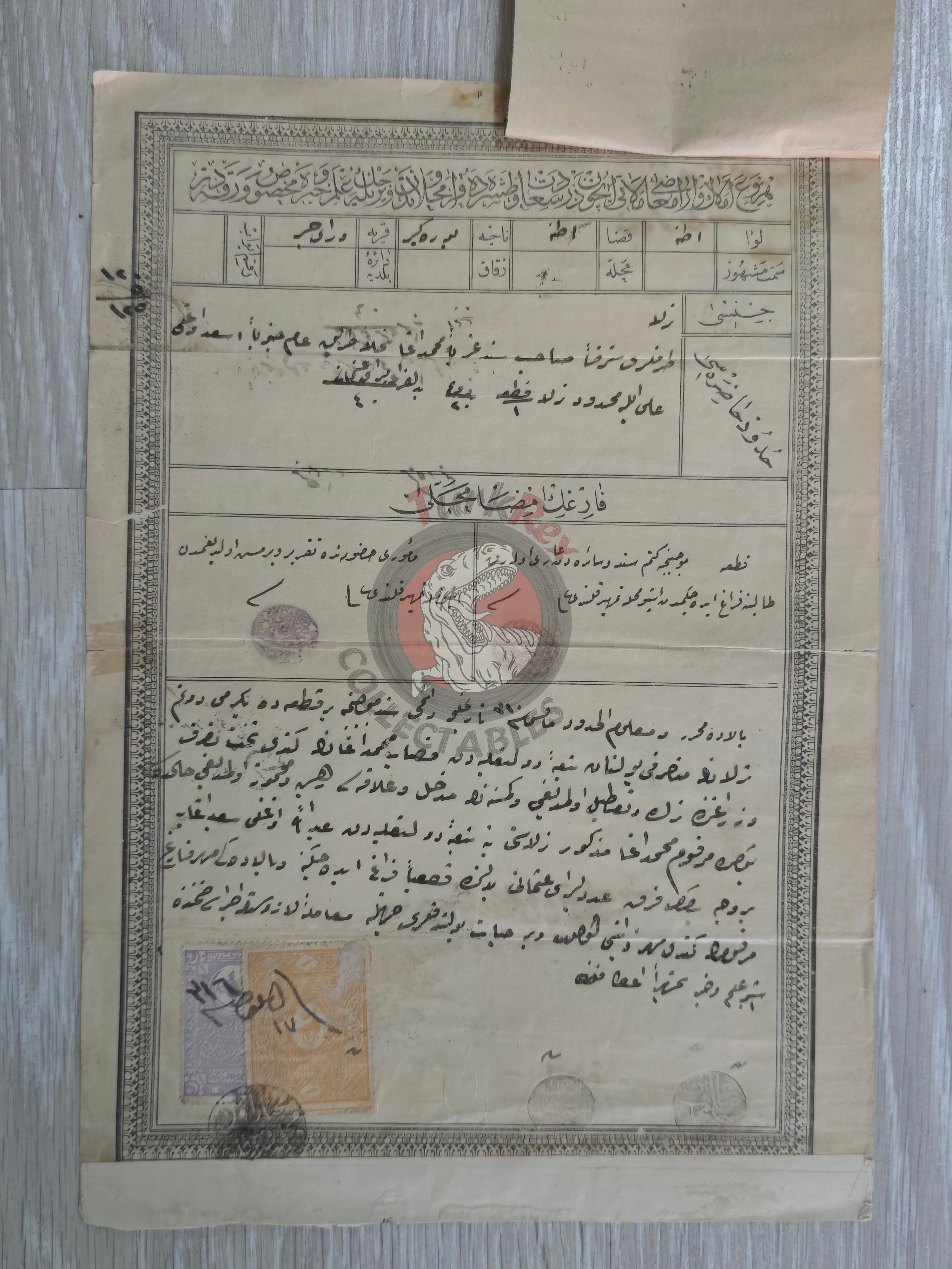 Ottoman 1900 Land Deed Agricultural Land in Adana Yüreğir Title Deed