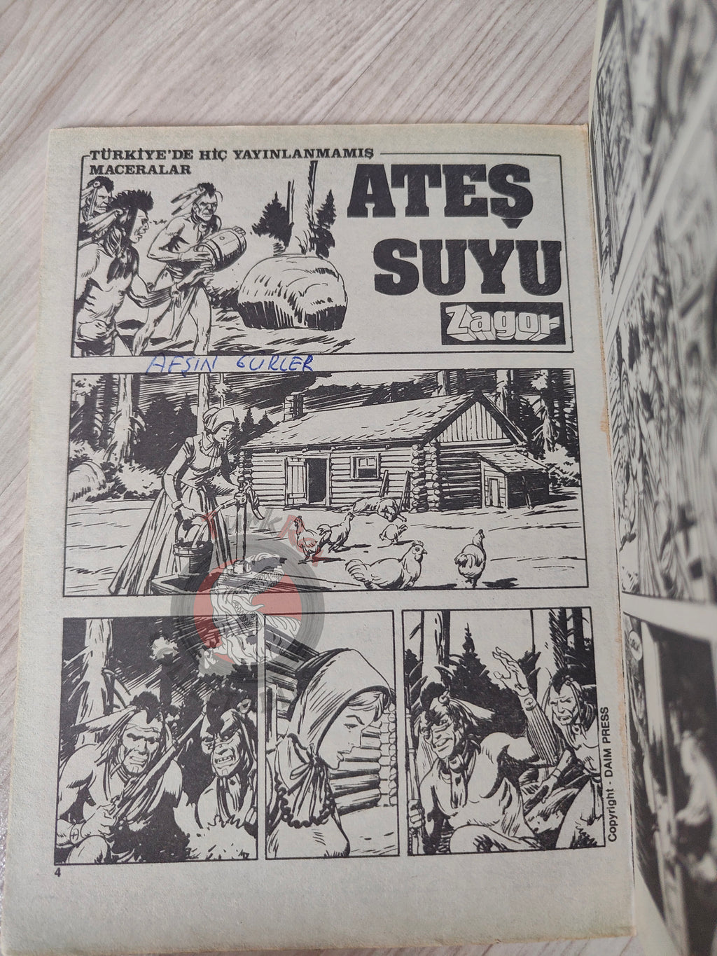 Zagor #1 1986 L'Acqua di Fuoco Turkish Comic Turkey