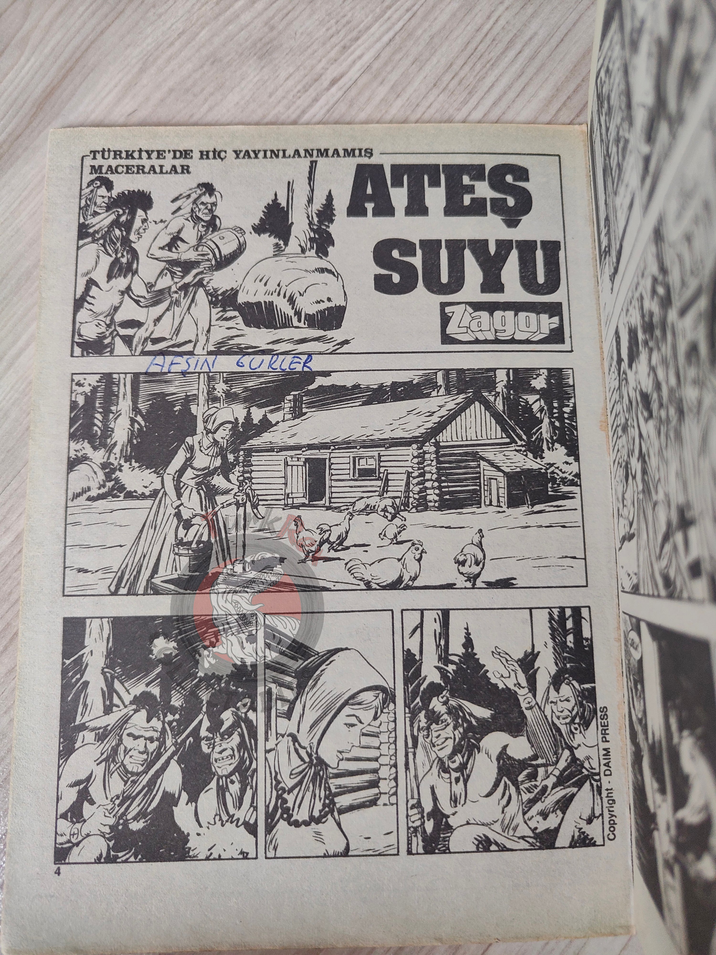 Zagor #1 1986 L'Acqua di Fuoco Turkish Comic Turkey