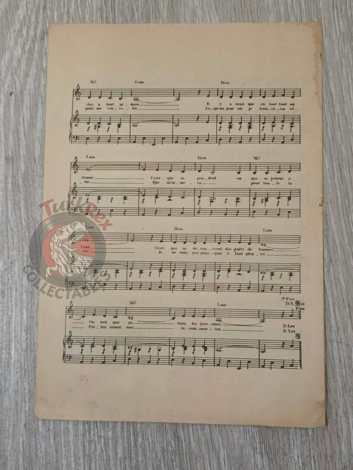 Patricia Carli – Les Mal-Aimés Turkish Vintage Musical Notes Sheet Turkey