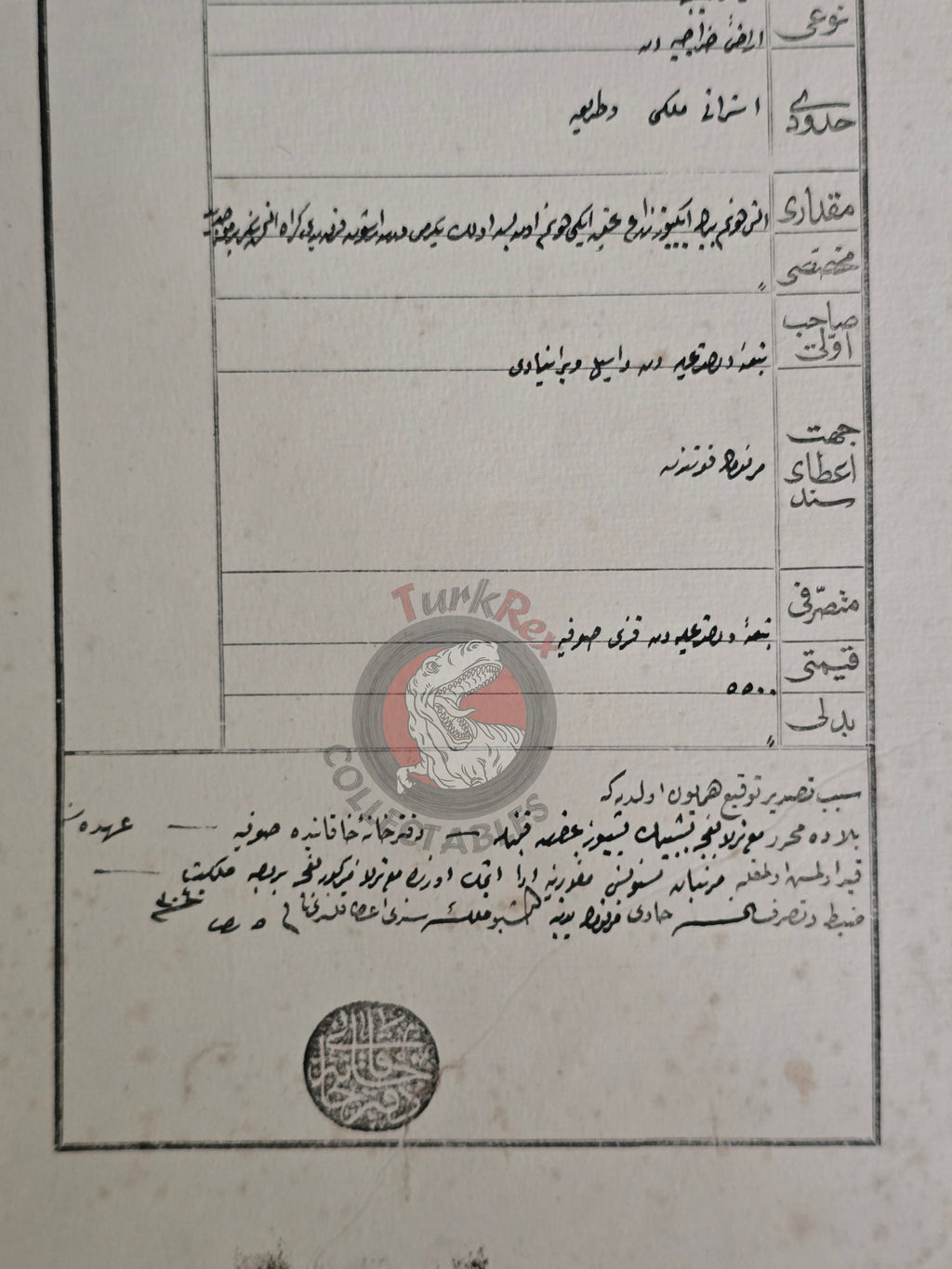 Ottoman 1887 Land Deed in Lesbos Greece Midilli Title Deed Greek Citizen Aegean Watermarked