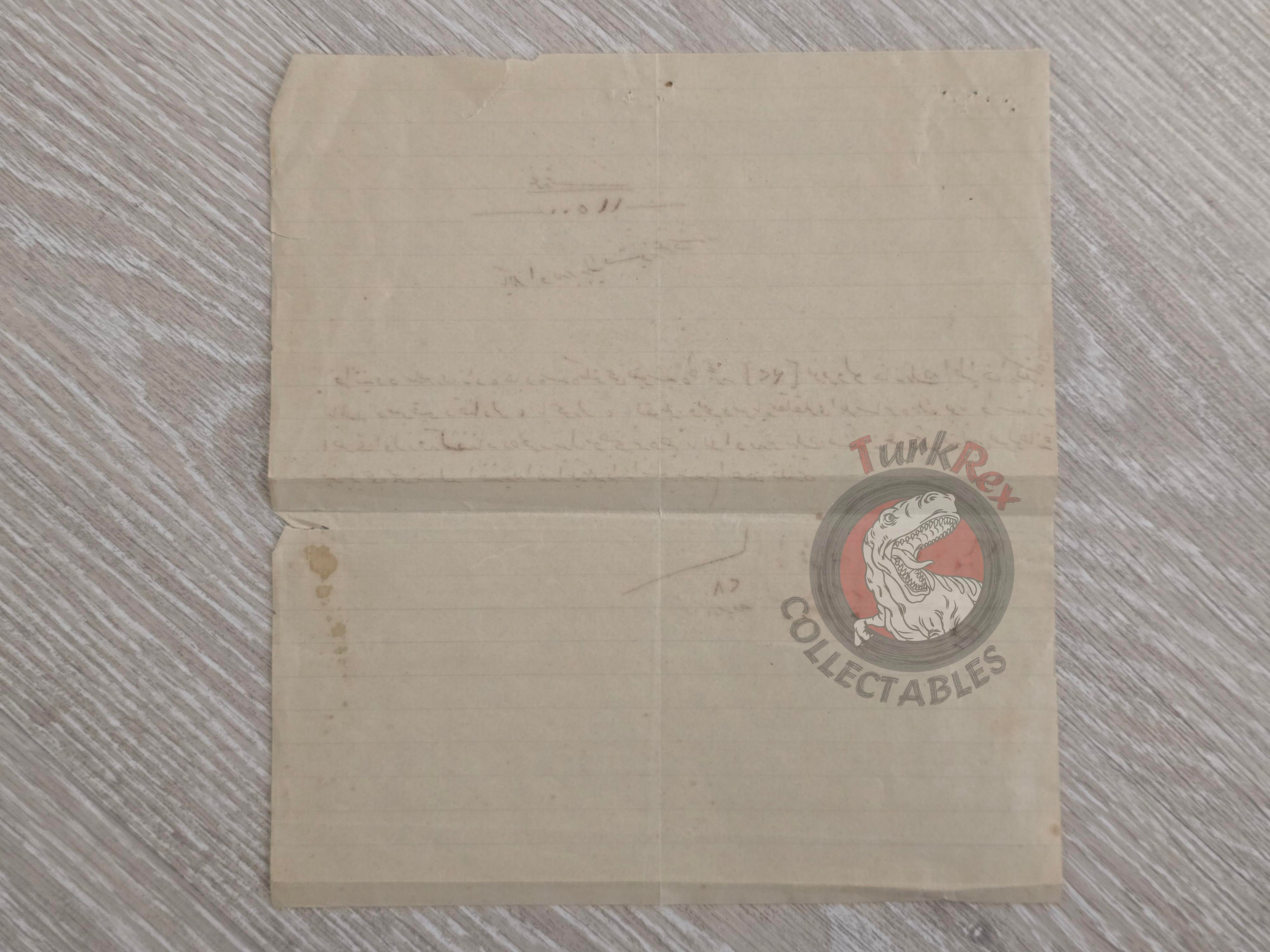 Ottoman 1926 Payment Receipt for Painting and Repair Work İzmir Lesbos Greece Watermark