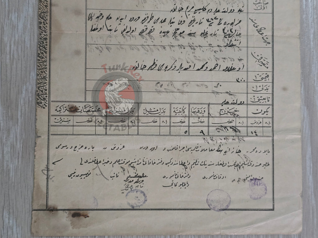 Ottoman 1907 Land Deed House in Adana Karalar Title Deed