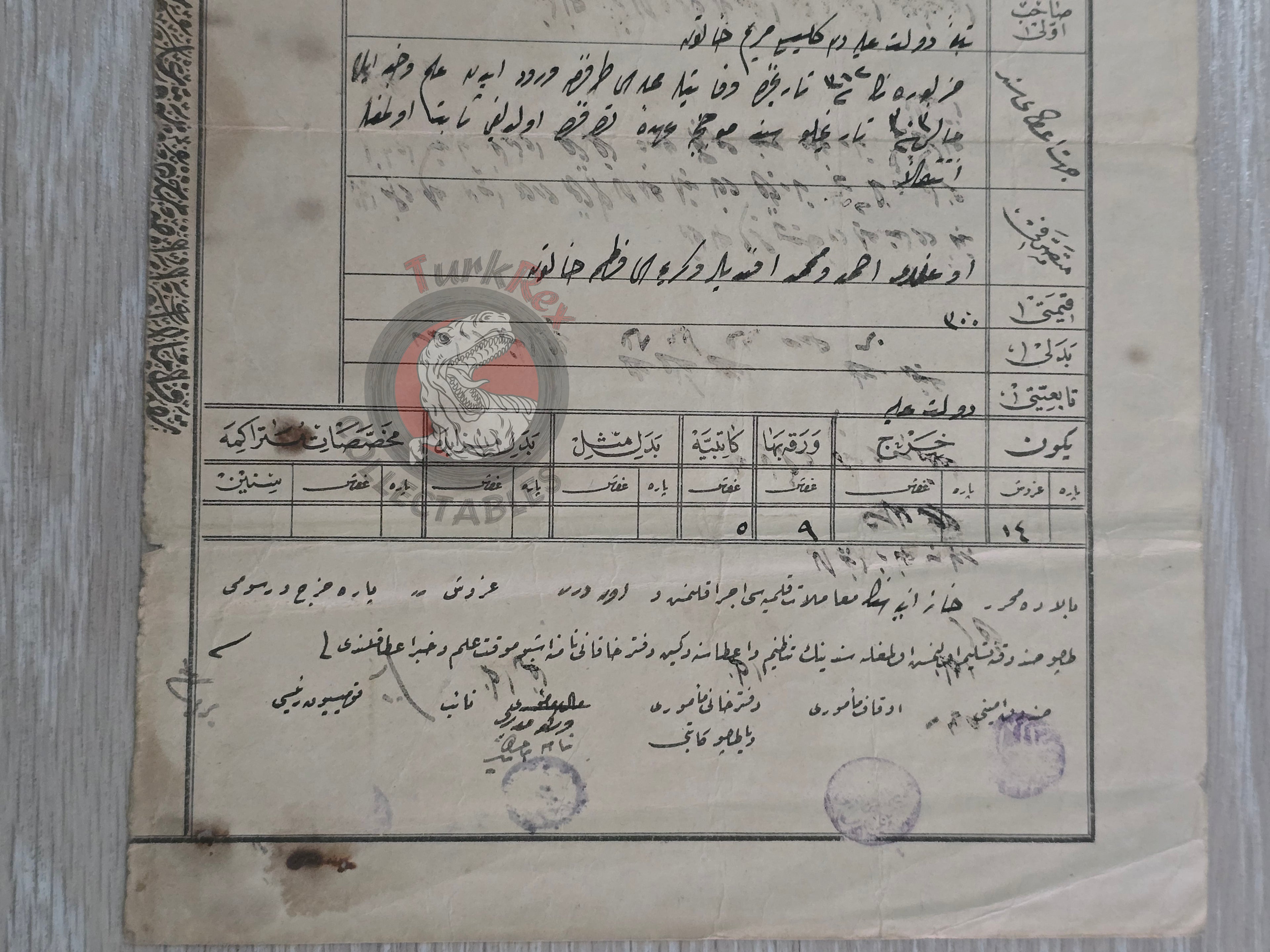 Ottoman 1907 Land Deed House in Adana Karalar Title Deed