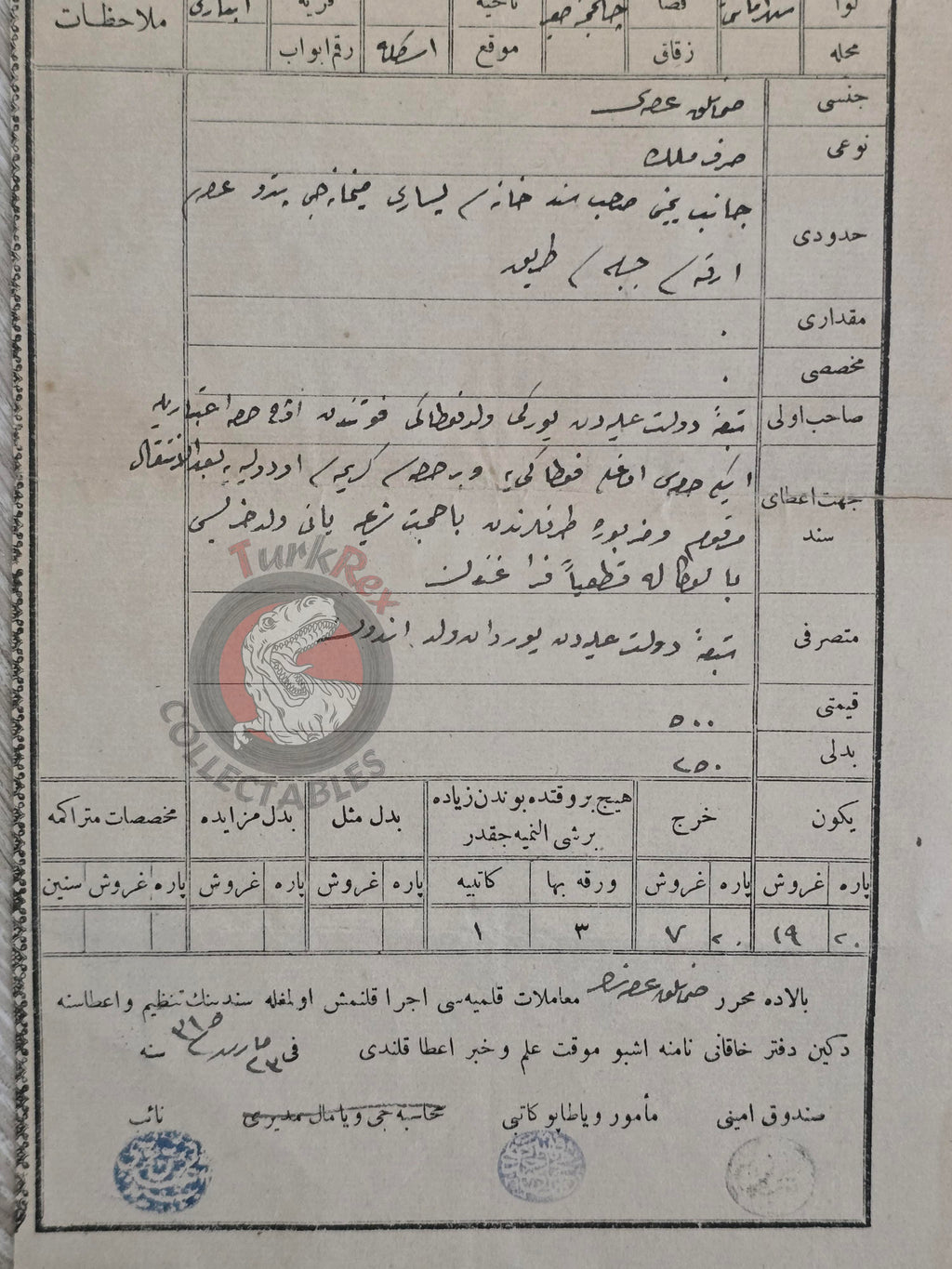 Ottoman 1899 Land Deed Hay Storage in İstanbul Anbarlı Title Armenian Greek Citizens