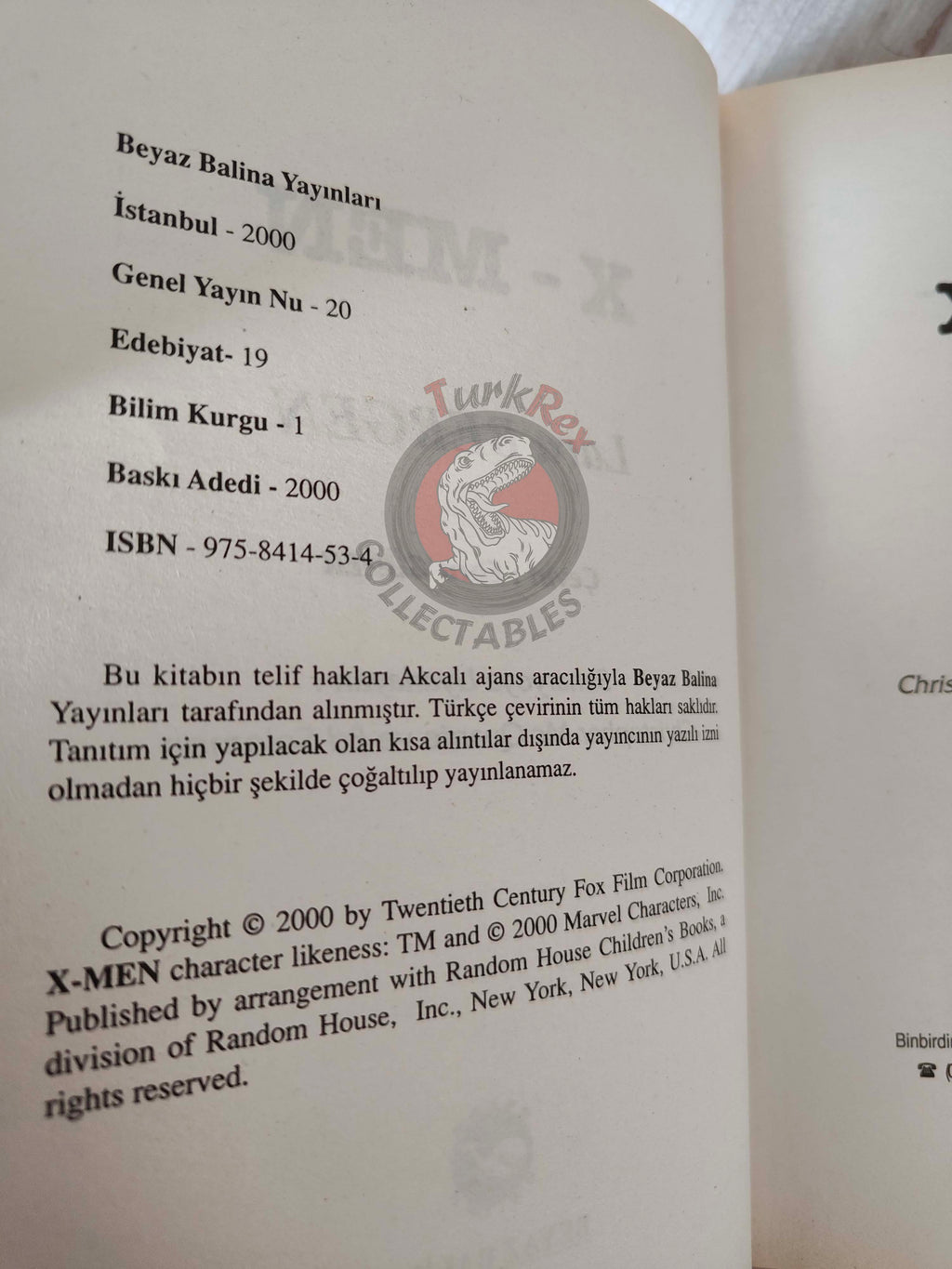 T. Lara Bergen – X-Men 2000 1st Turkish Book Turkey