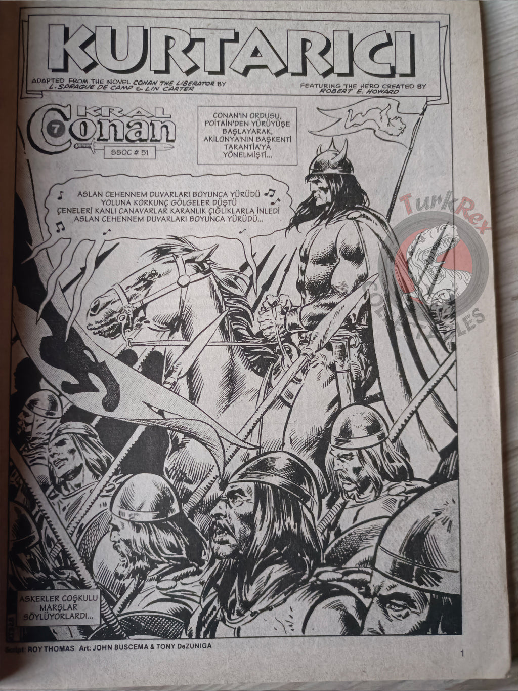 Kral Conan #7 The Savage Sword of #51 Turkish Comic Turkey