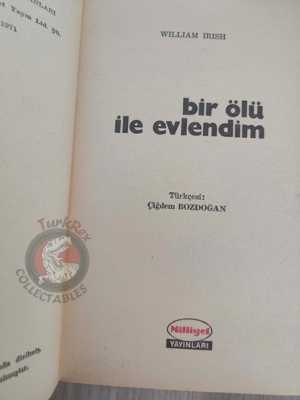 William Irish – I Married a Dead Man 1971 1st Turkish Book Turkey