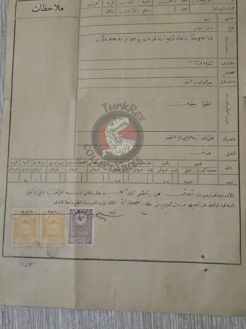 Ottoman 1922 Land Deed Agricultural Land in Kilis Türkman Title Watermarked Papierfabrik Sacrau 2