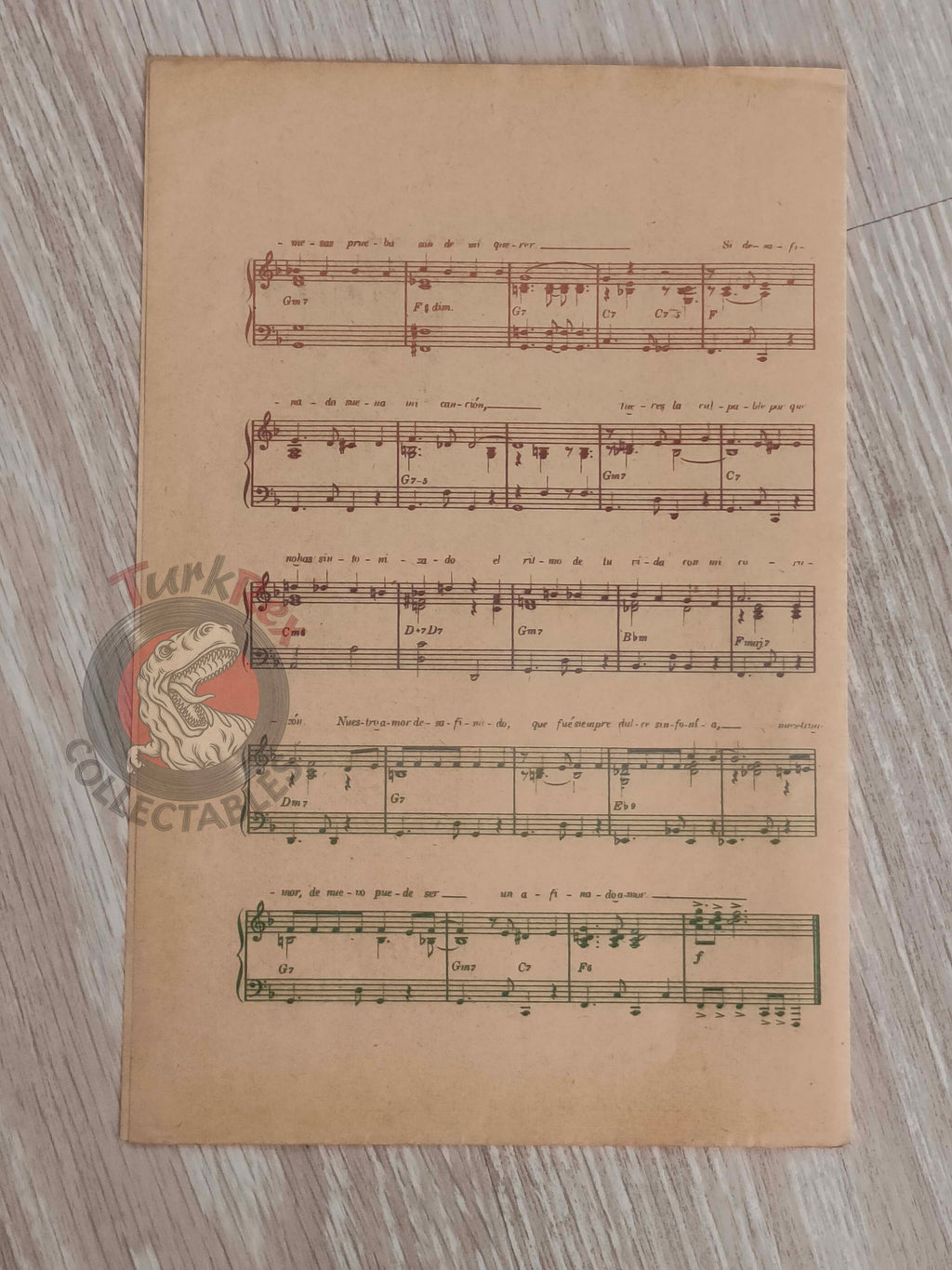 Roberto Lorano – Desafinado Turkish Vintage Musical Notes Sheet Turkey