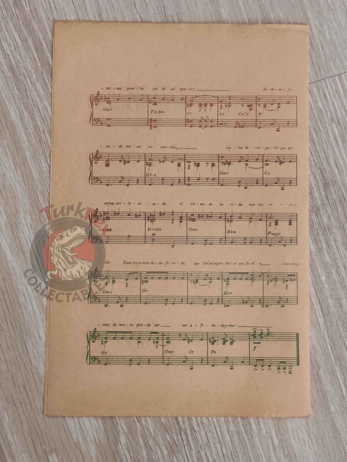 Roberto Lorano – Desafinado Turkish Vintage Musical Notes Sheet Turkey