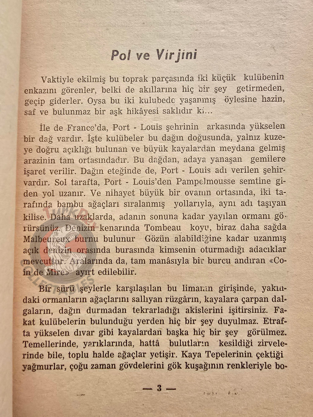 Bernardin de Saint-Pierre – Paul et Virginie 1963 Turkish Book Turkey