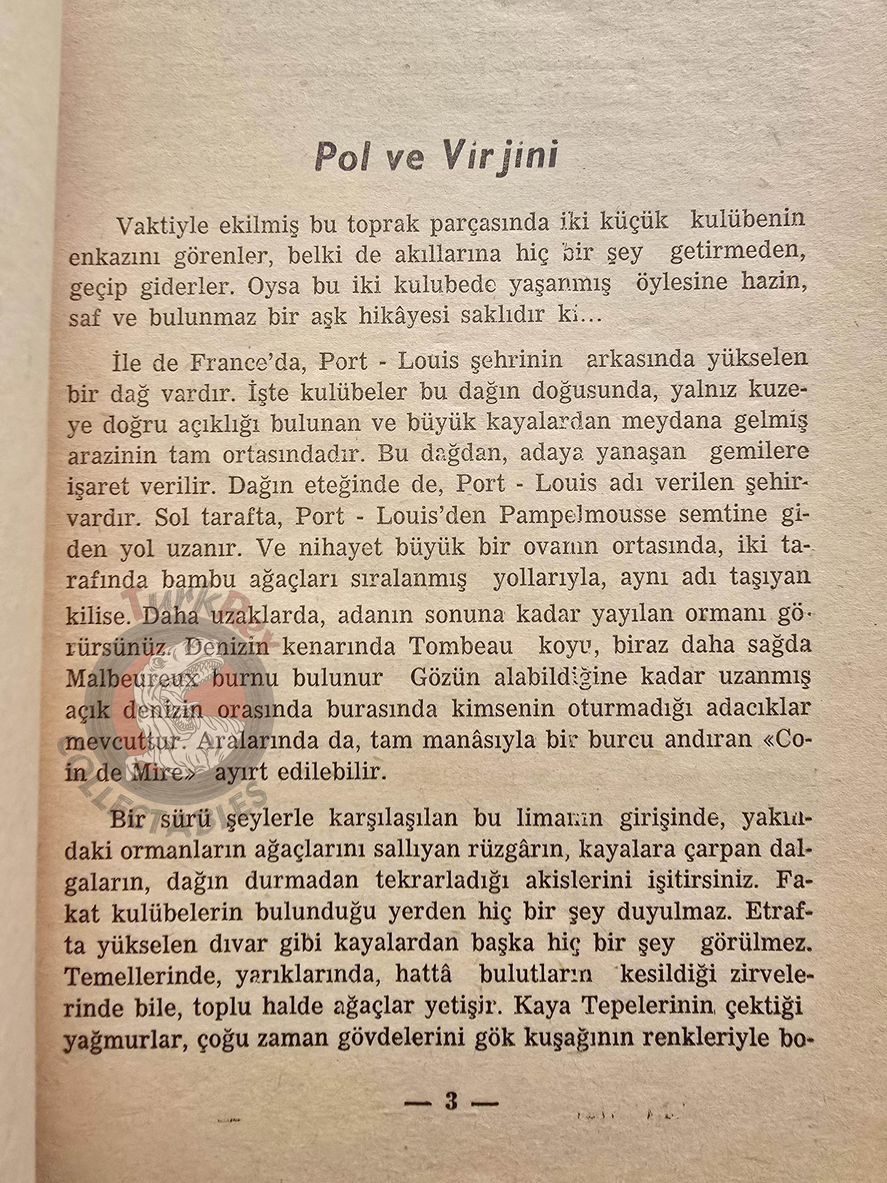 Bernardin de Saint-Pierre – Paul et Virginie 1963 Turkish Book Turkey