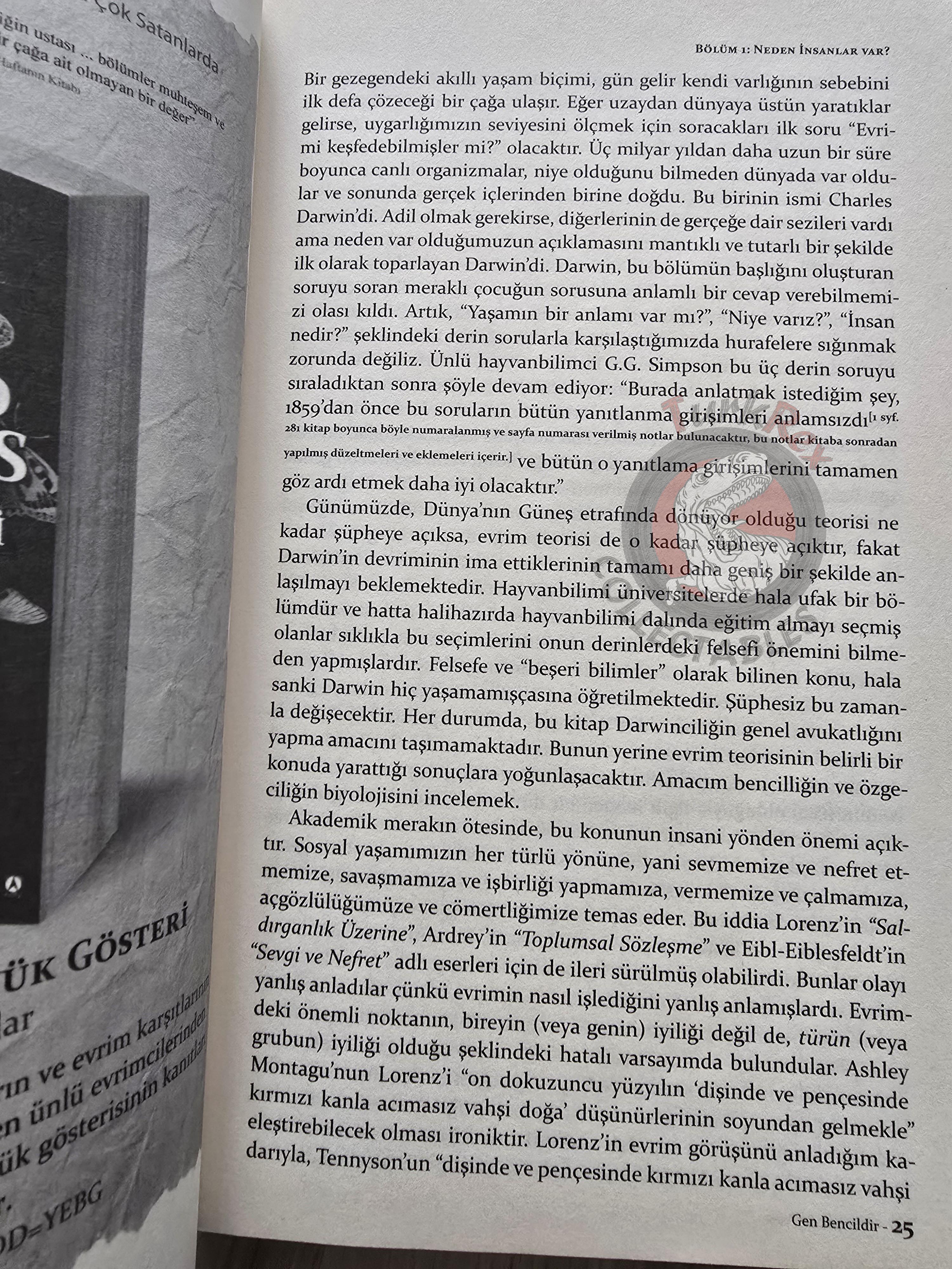 Richard Dawkins – The Selfish Gene 2016 Turkish Book Turkey