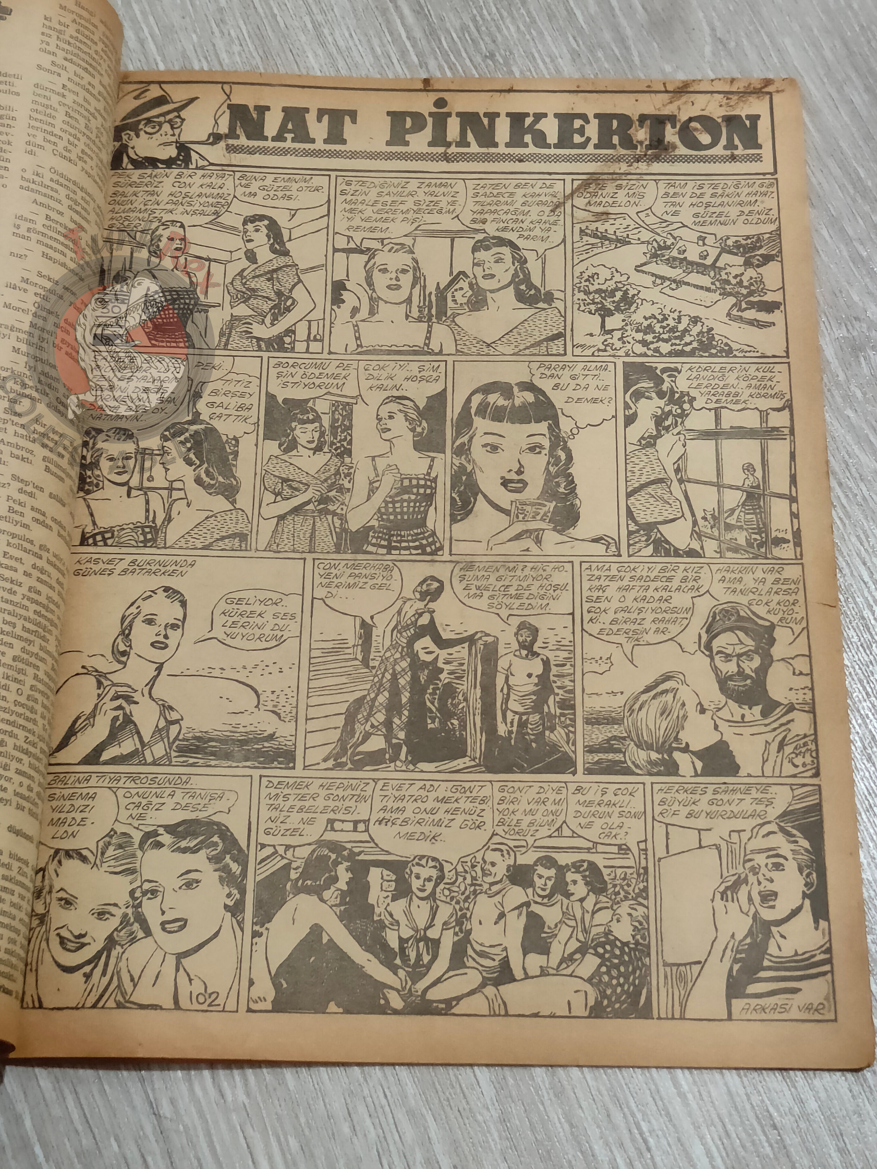 Binbir Roman #102 1950 The Count of Monte Cristo - Nat Pinkerton Turkish Comic Mag Turkey