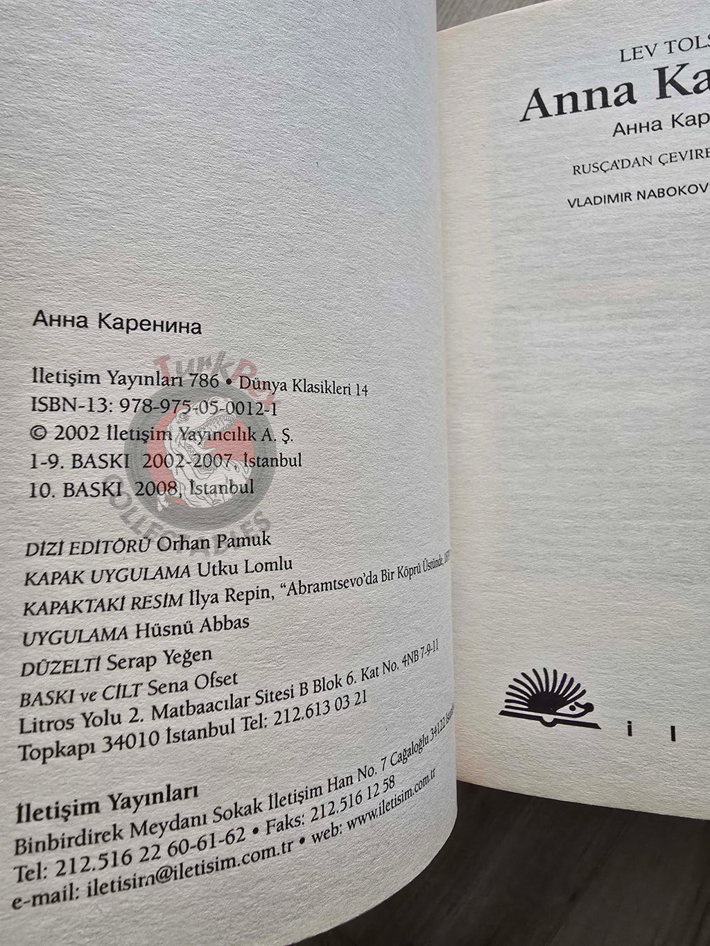 Leo Tolstoy – Anna Karenina 2008 Turkish Book Turkey