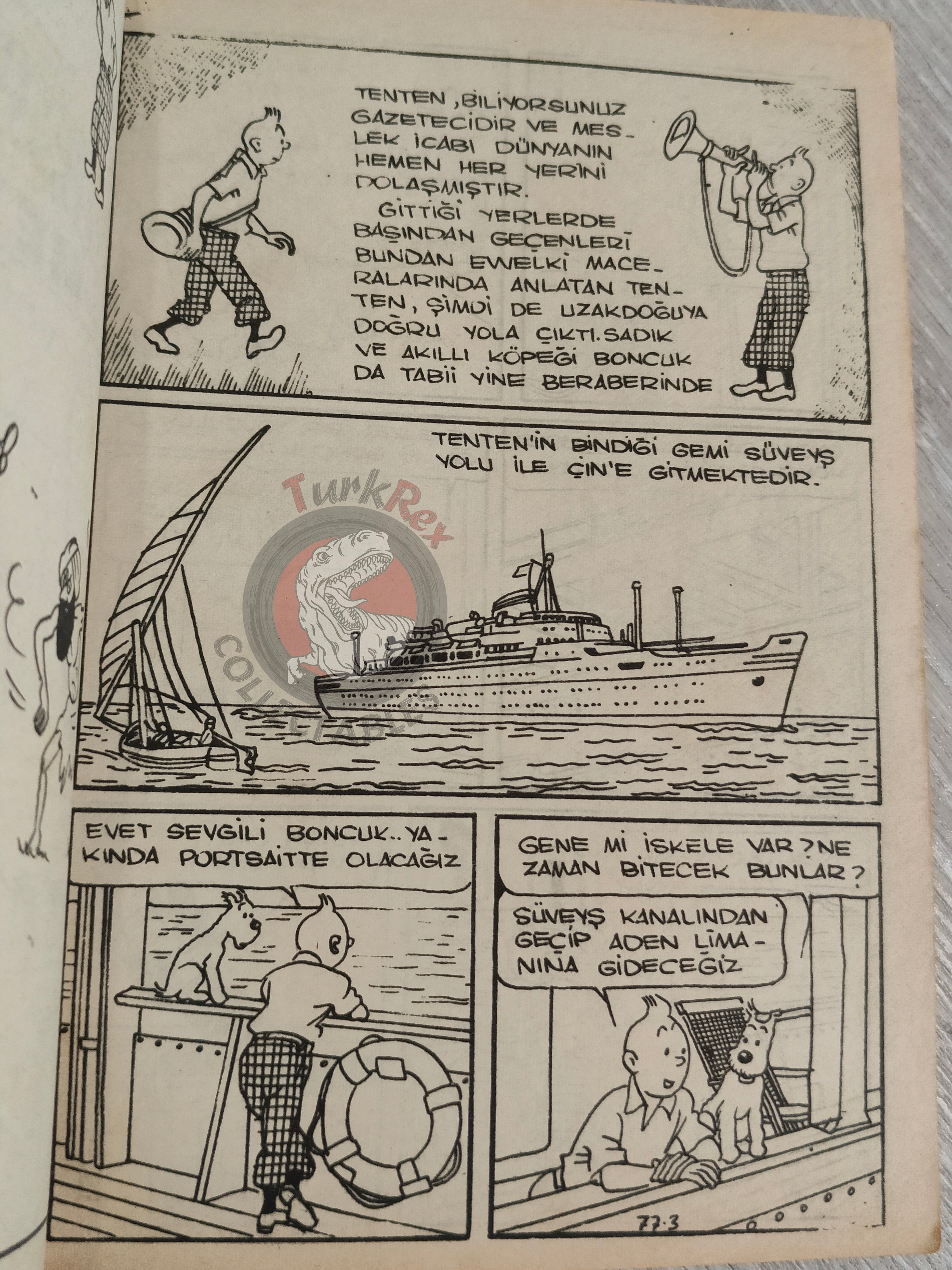Tintin –  Cigars of the Pharaoh 1973 Turkish Edition Comic Turkey