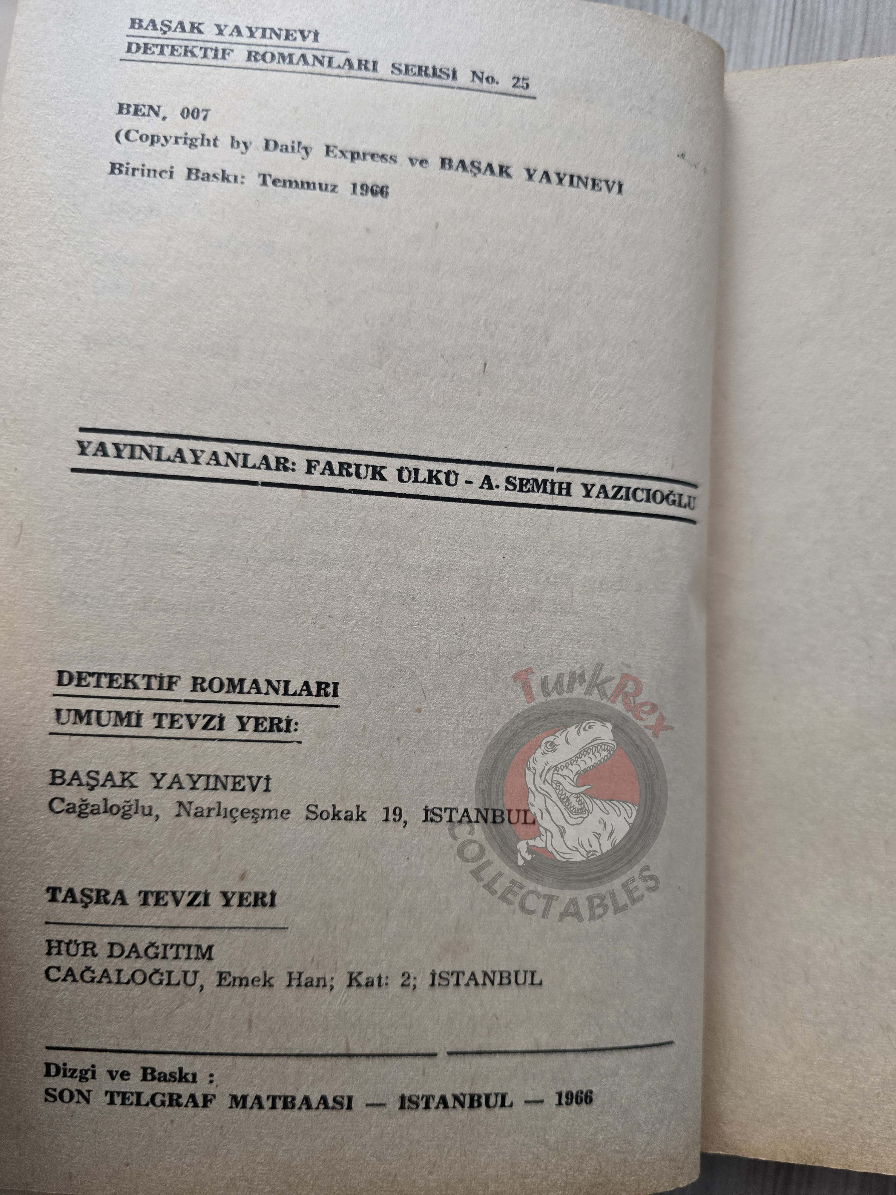 James Bond - The Spy Who Loved Me 1966 1st Turkish Book Turkey Ian Fleming