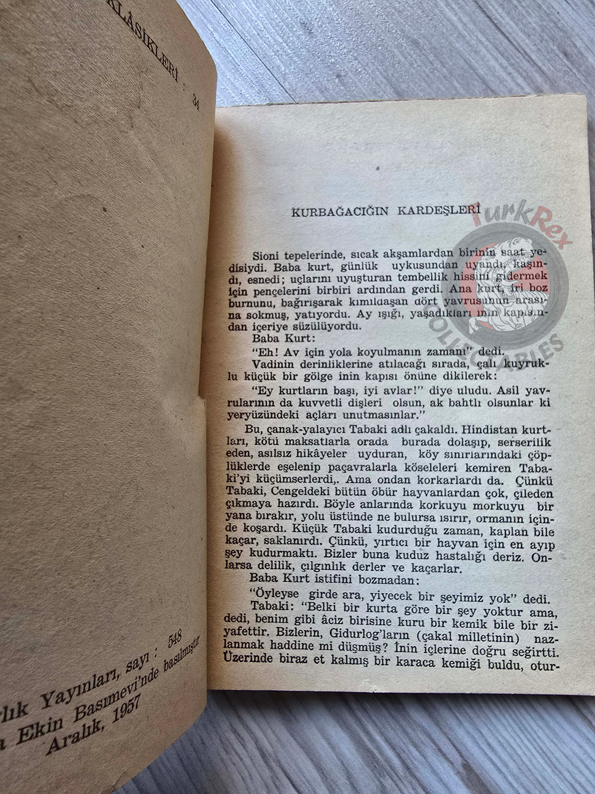 Rudyard Kipling – The Jungle Book 1957 Turkish Book Turkey Illustrated