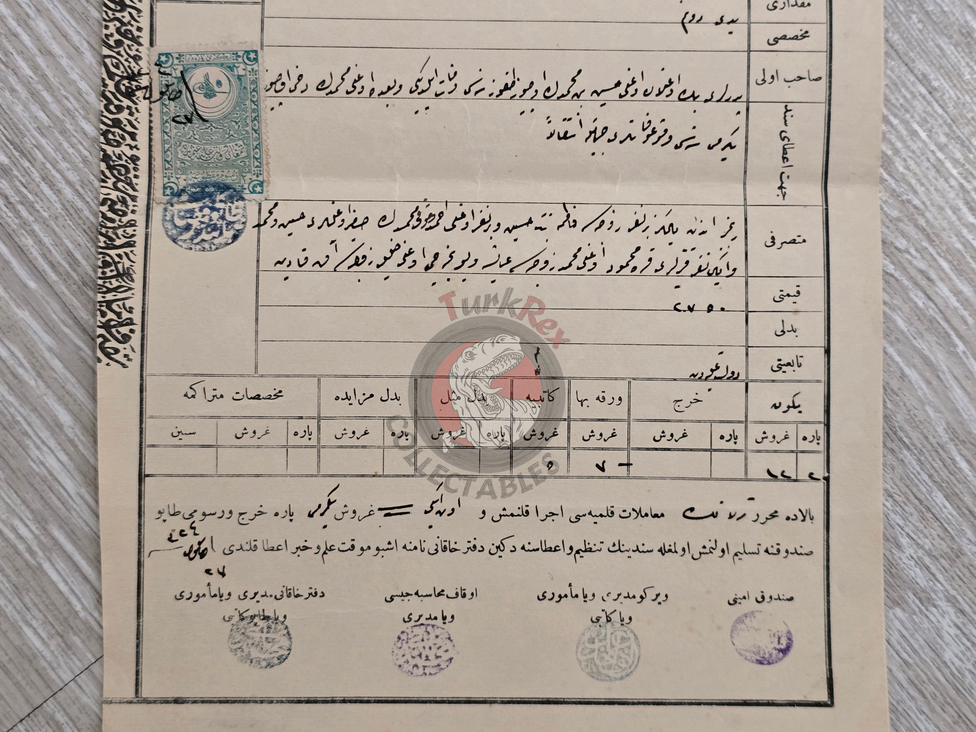 Ottoman 1909 Land Deed Field in İzmir Bayındır Title Muslim Family Greek